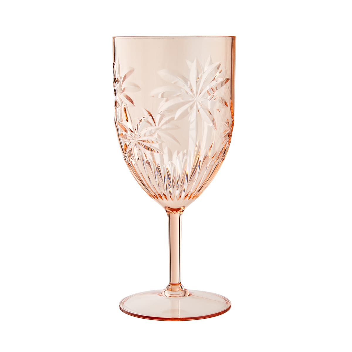 4 Pink Palm Acrylic Wine Glasses Kmart