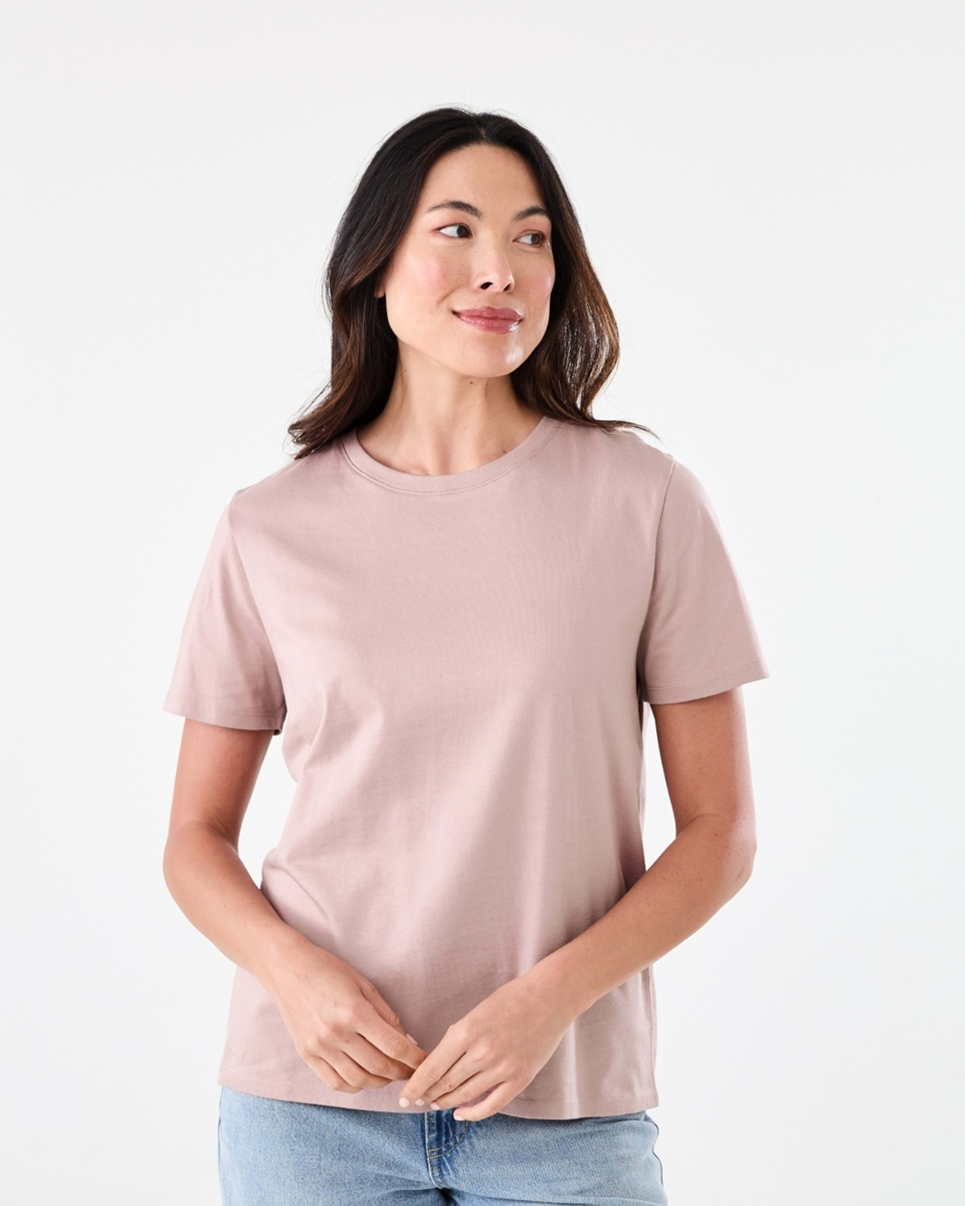 1 Short Sleeve Australian Cotton T-shirt MODEST PINK, 1 of 5