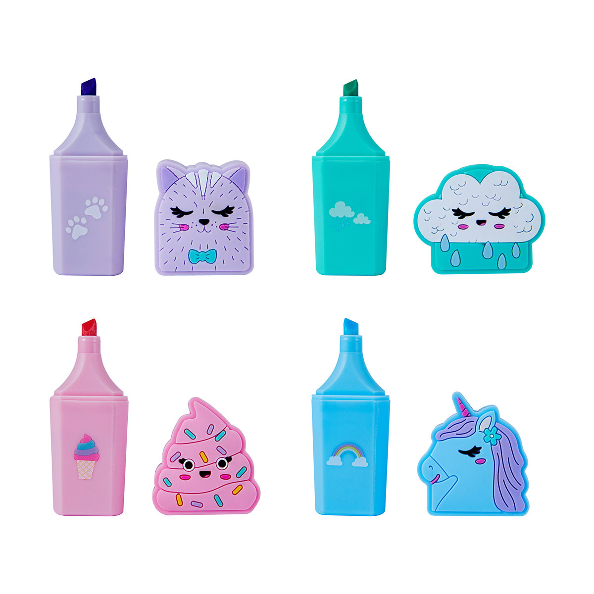4 Pack Novelty Highlighters Kmart