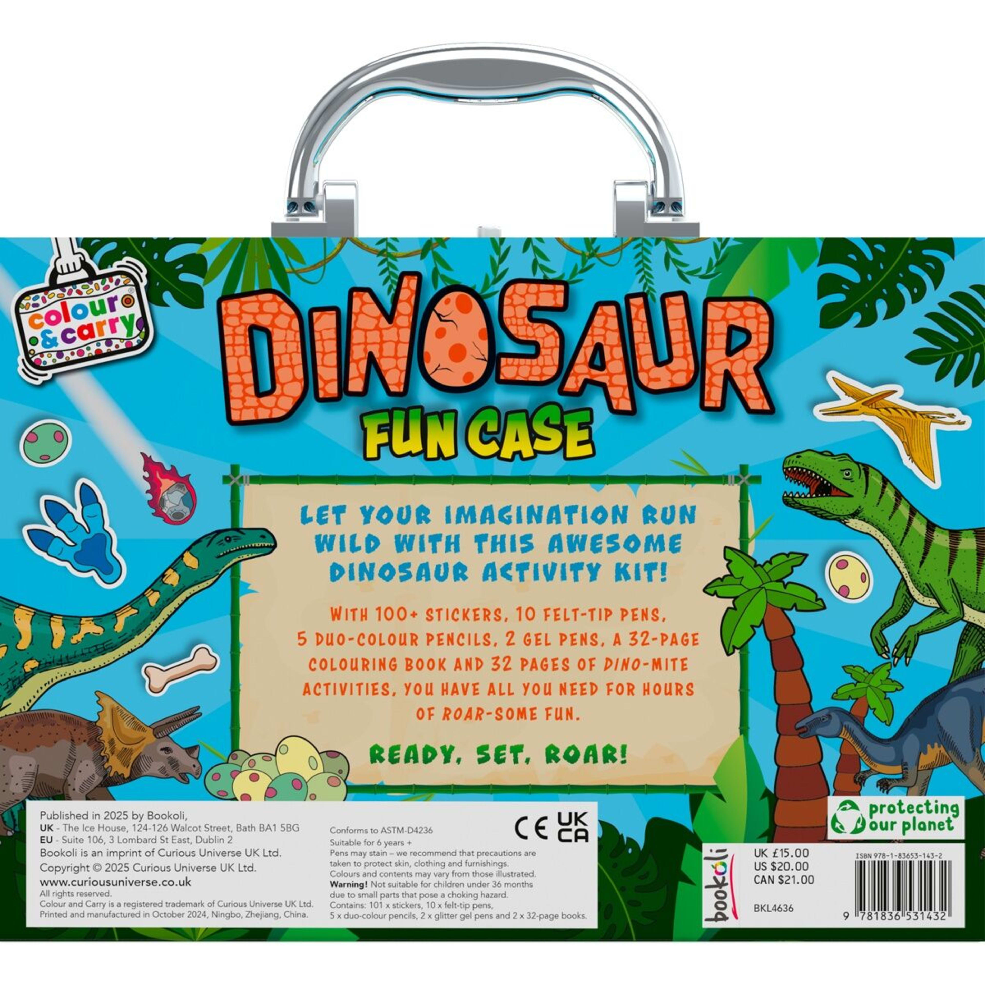 3 Colour & Carry Dinosaur Fun Case - Book, 3 of 3