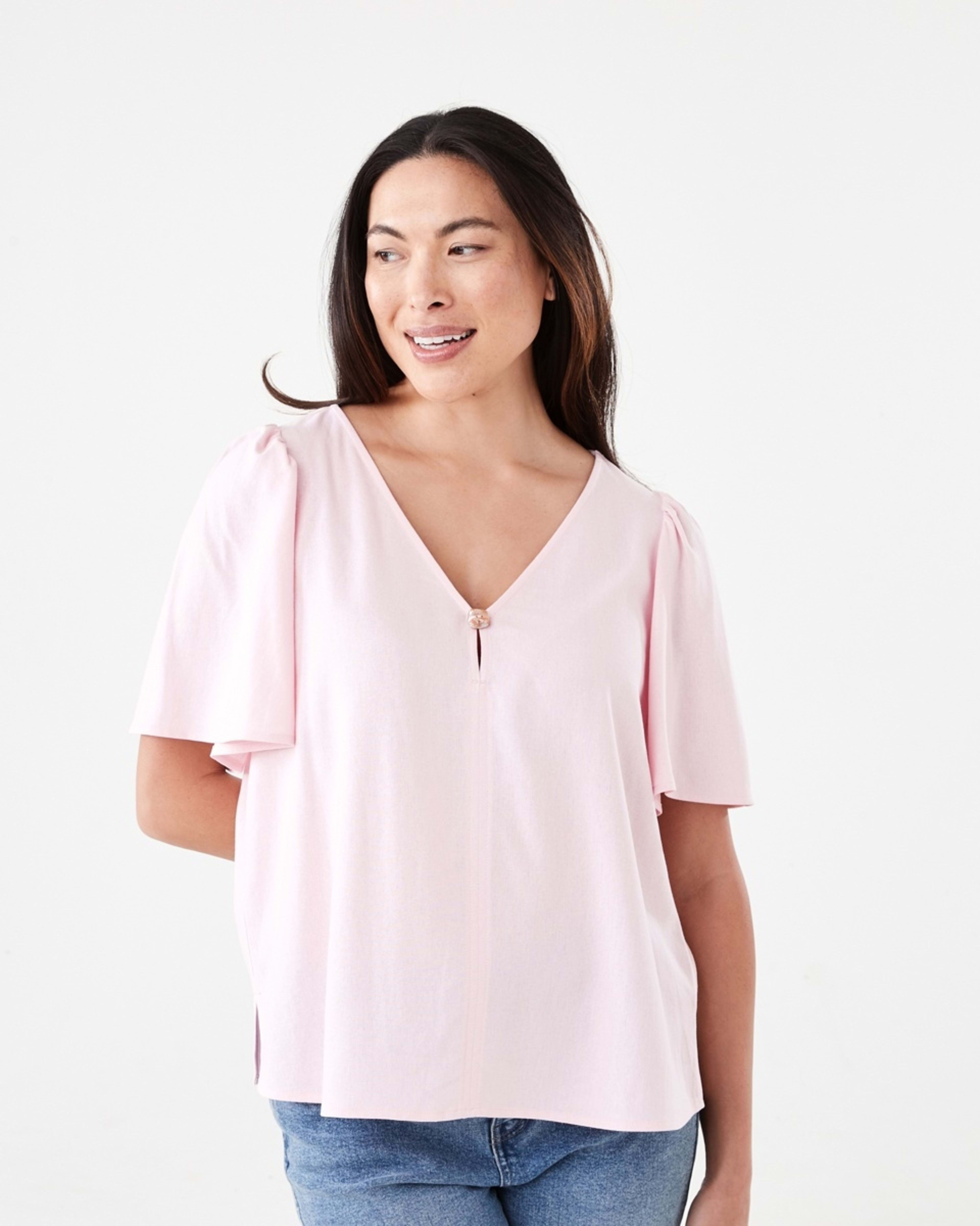 1 Short Sleeve Flutter Top SOFT BLOSSOM