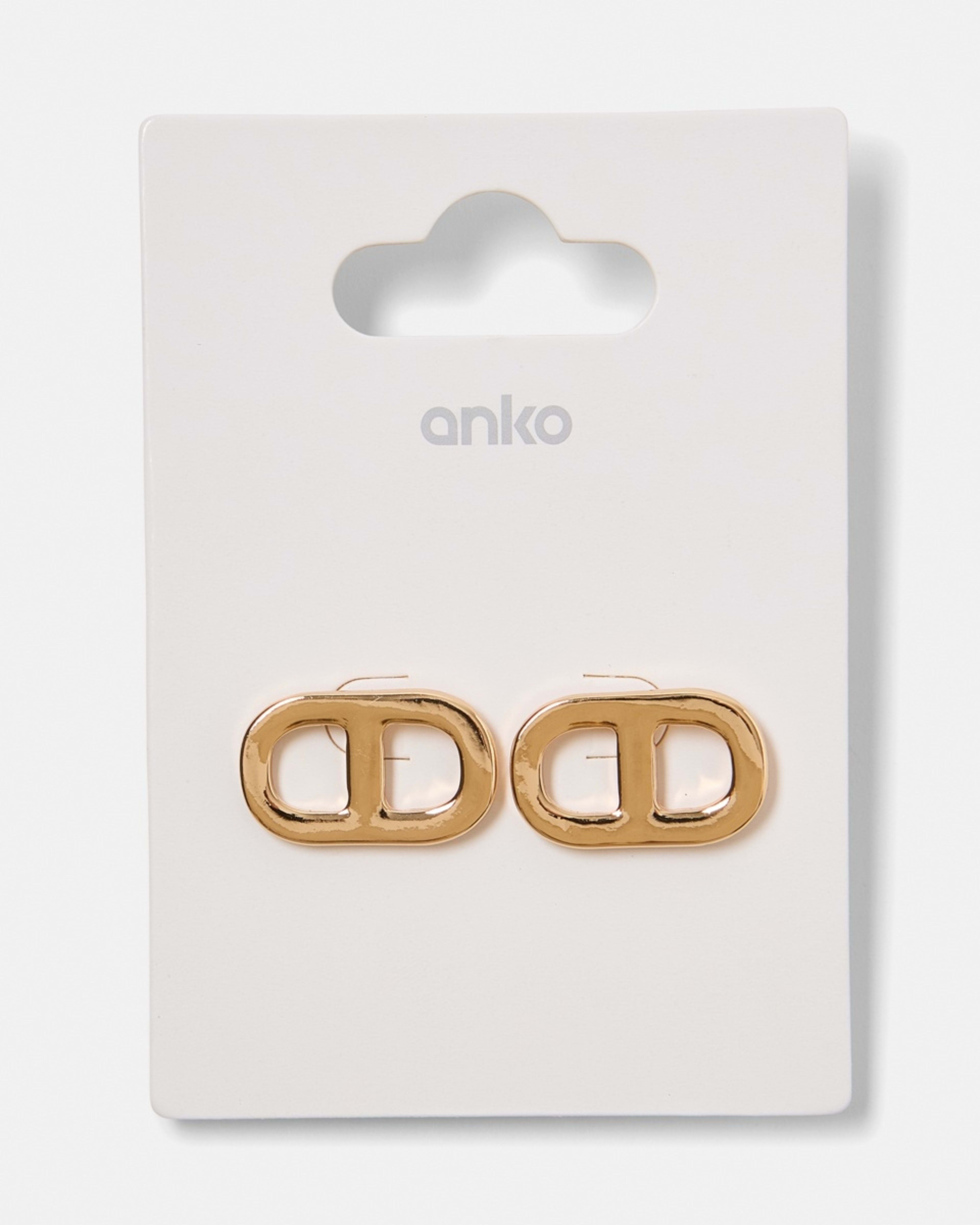 5 Interlink Stud Earrings GOLD, 5 of 5