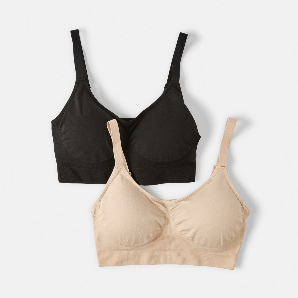 2 Pack Full Figure Seamfree Crop Bras Kmart