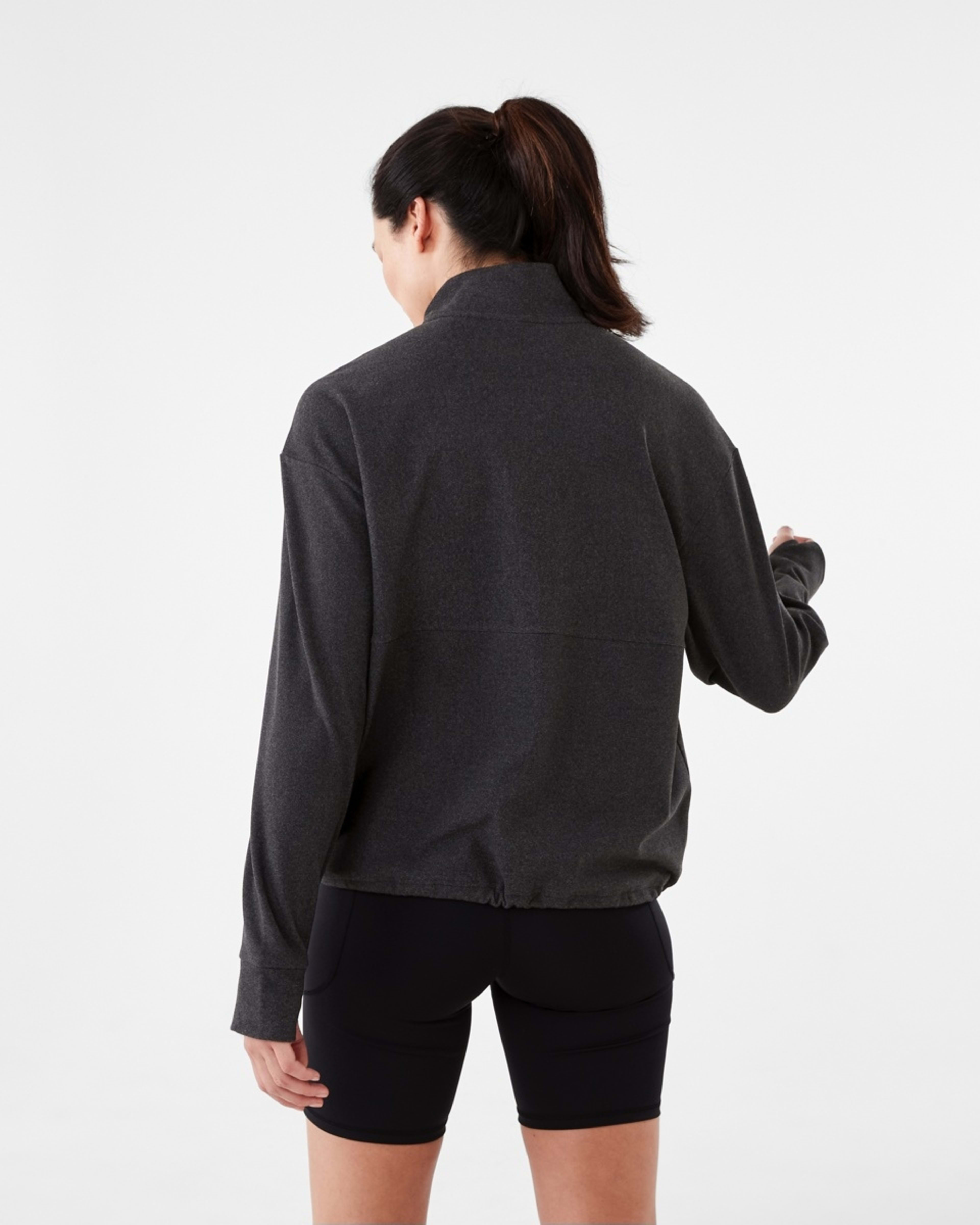 3 Active Womens Half Zip Mid Layer Sweatshirt BLACK, 3 of 7