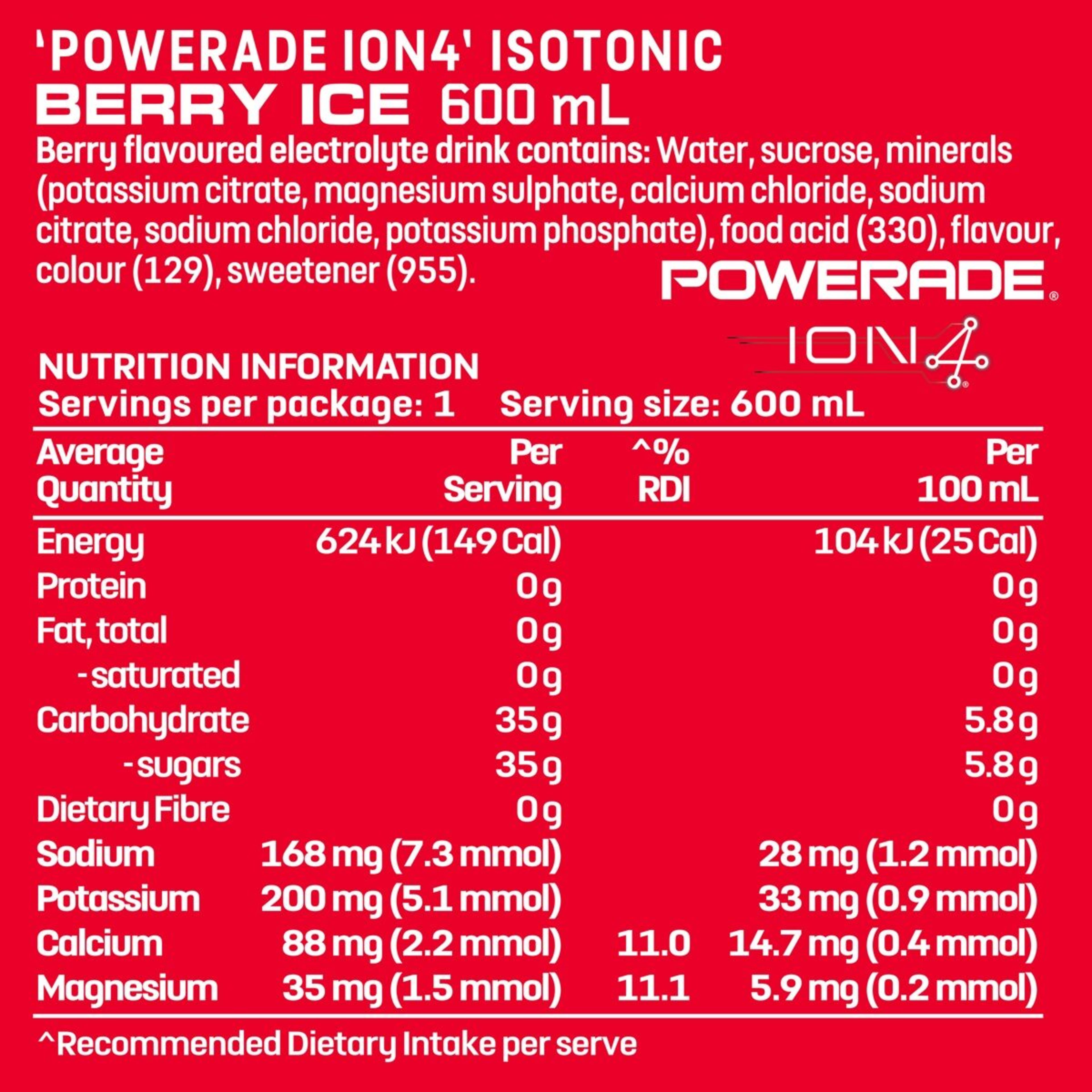 2 Powerade Isotonic Berry Ice Sports Drink 600ml, 2 of 3