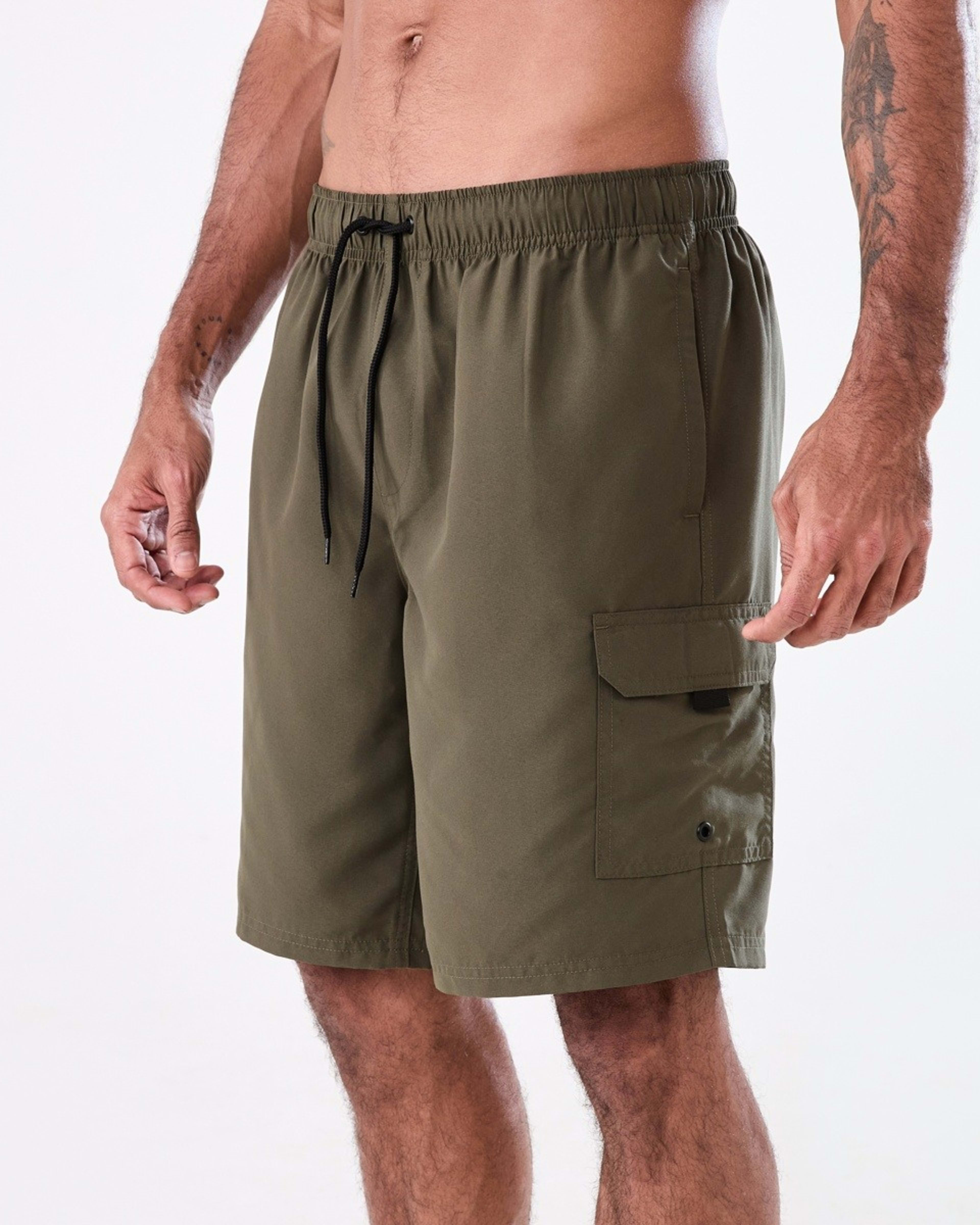 2 Elastic Waist Regular Cargo Boardshorts TUSSOCK GREEN, 2 of 7