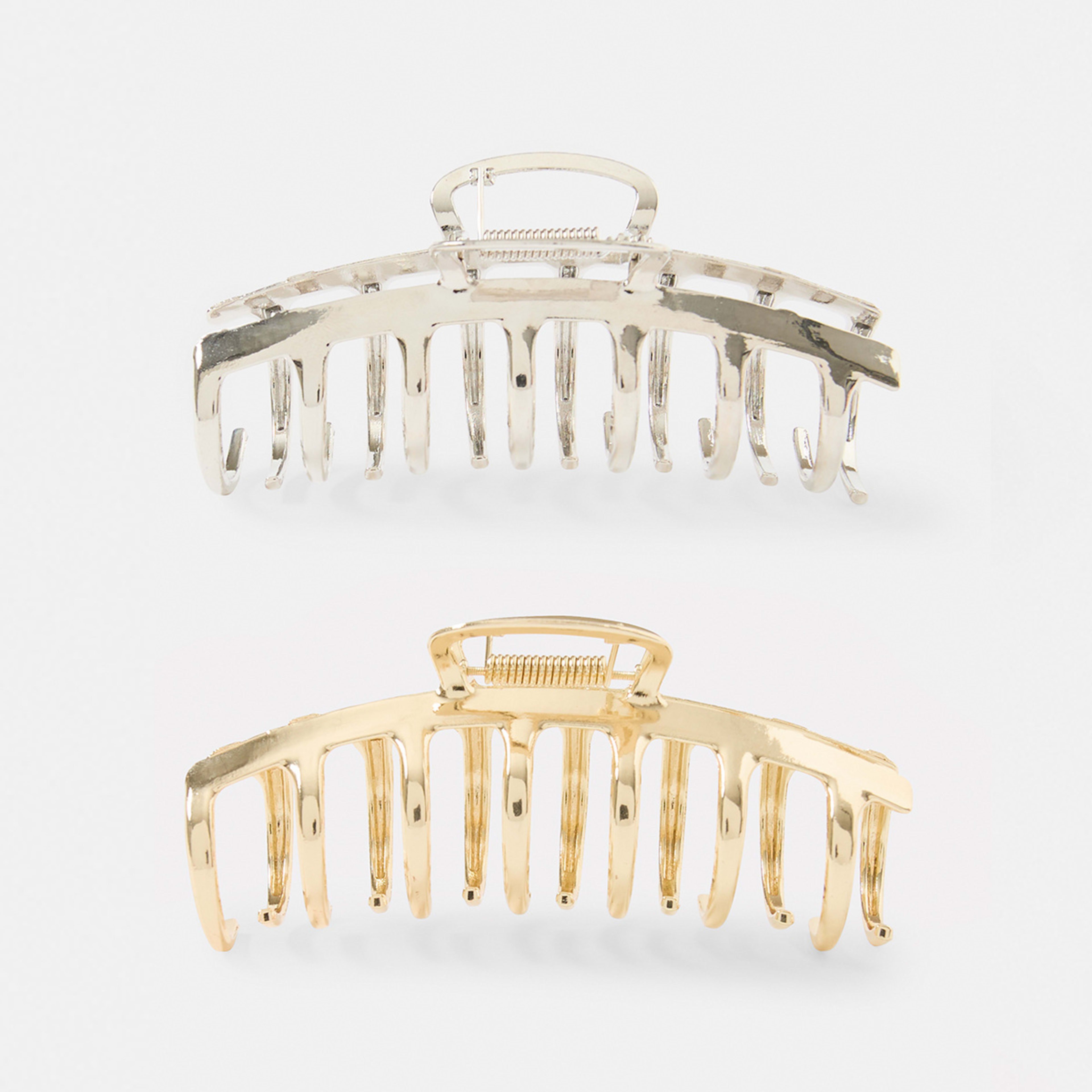 1 2 Pack Gold Tone and Silver Tone Barrel Claw Hair Clips, 1 of 7