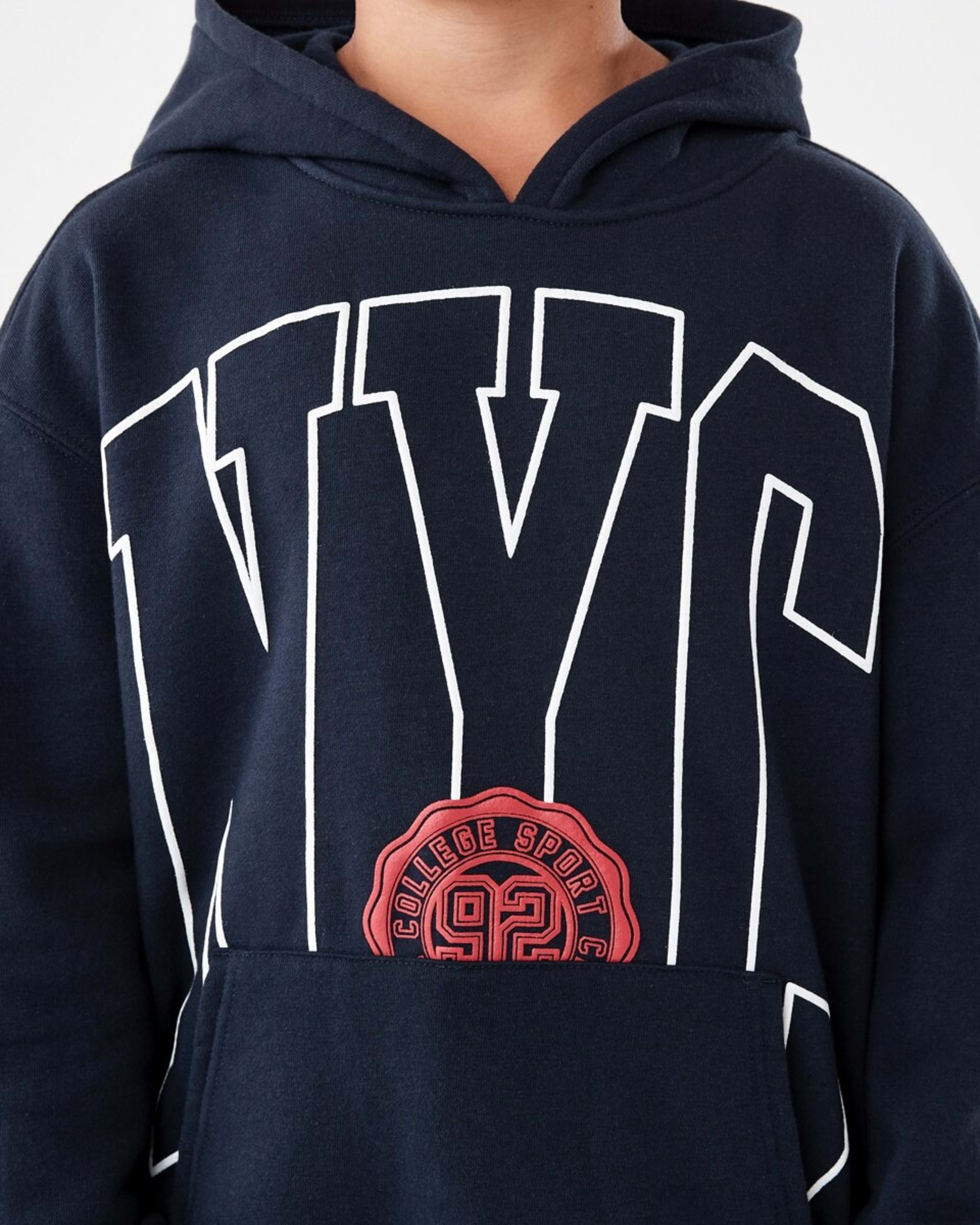 4 Print Pullover Hoodie With Pocket Blu Varsit, 4 of 7