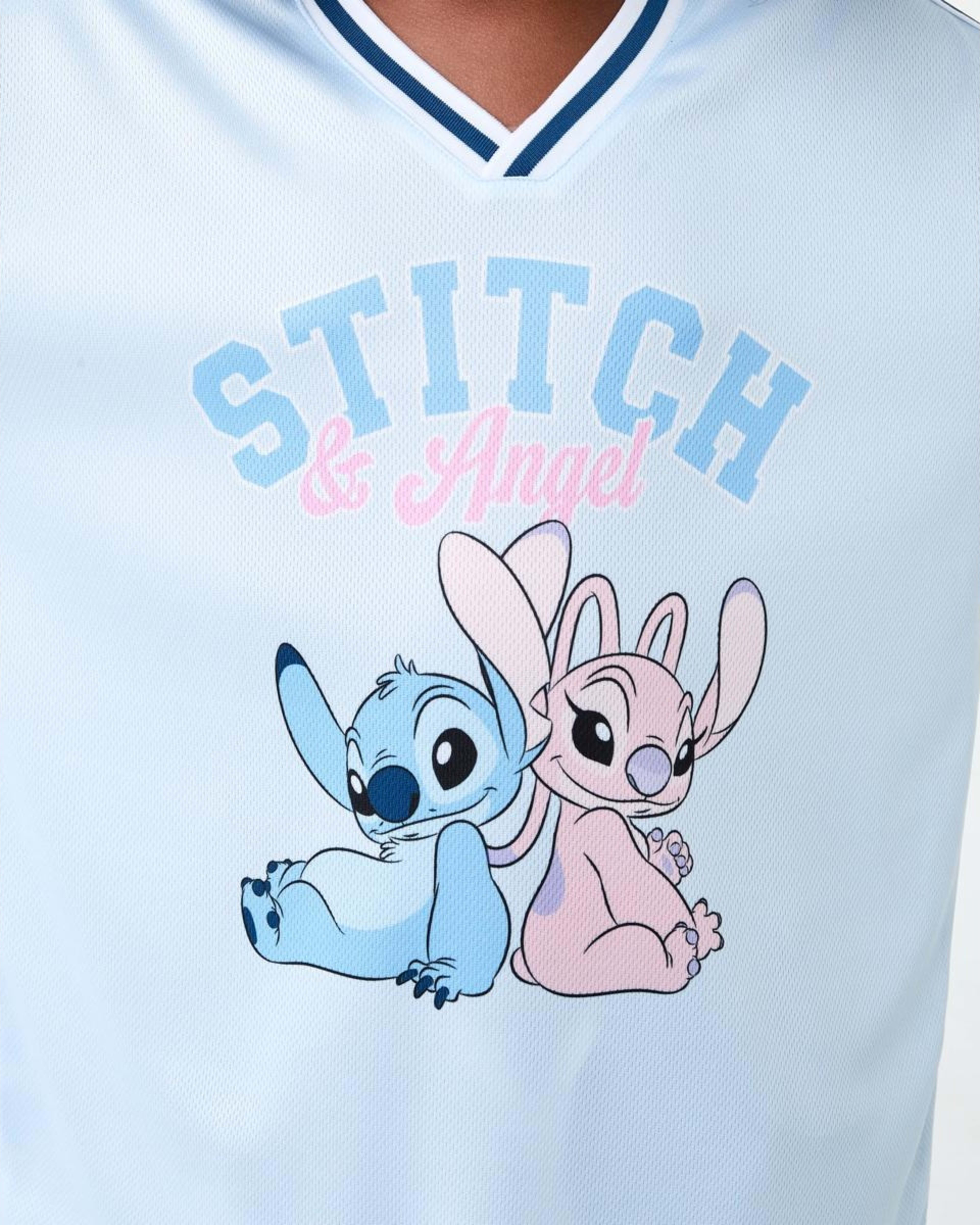 4 Disney Lilo & Stitch License Stitch & Angel V-Neck Mesh T-shirt Stitch, 4 of 6