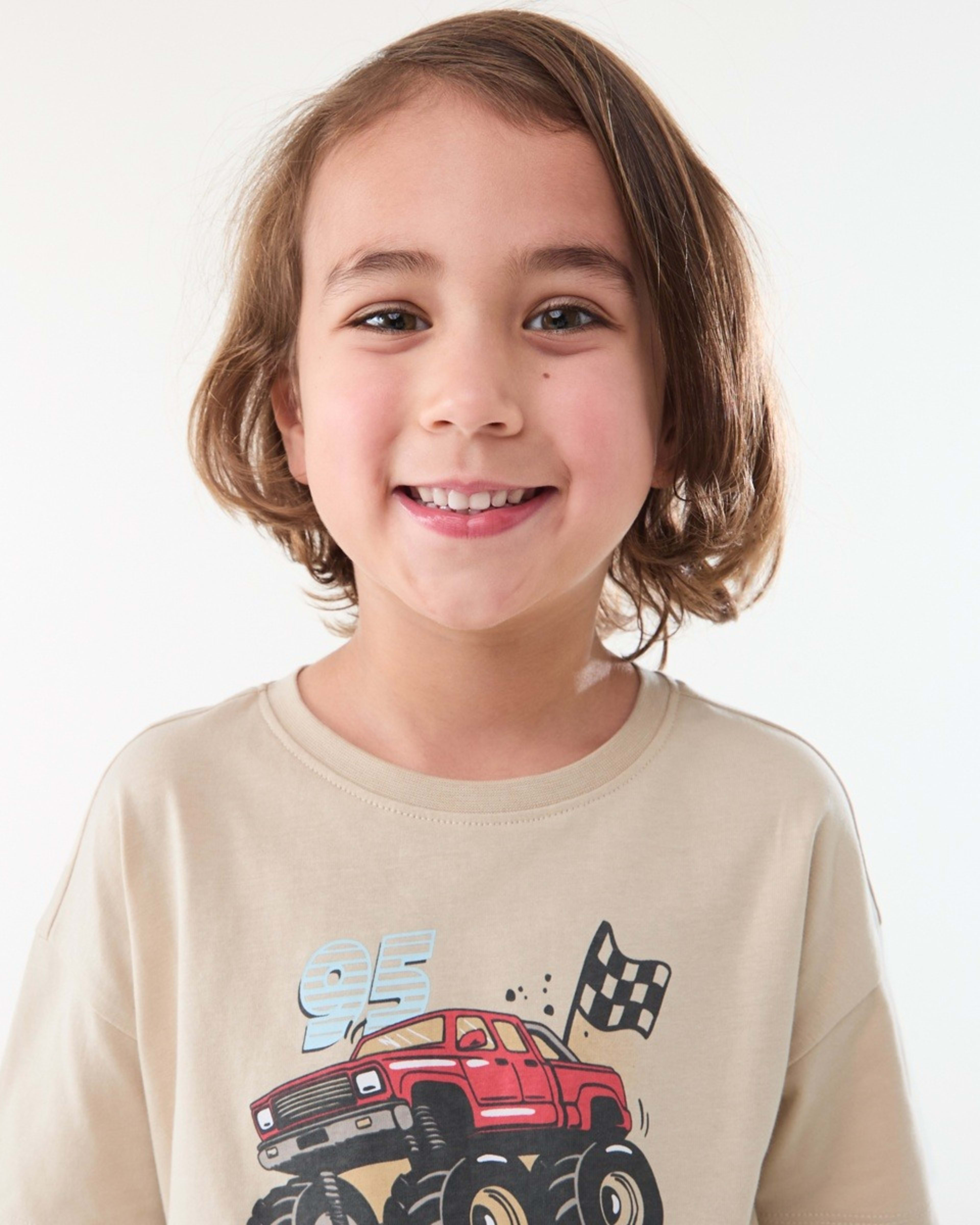 3 Short Sleeve Jersey Pyjama Set MONSTER RACING, 3 of 7