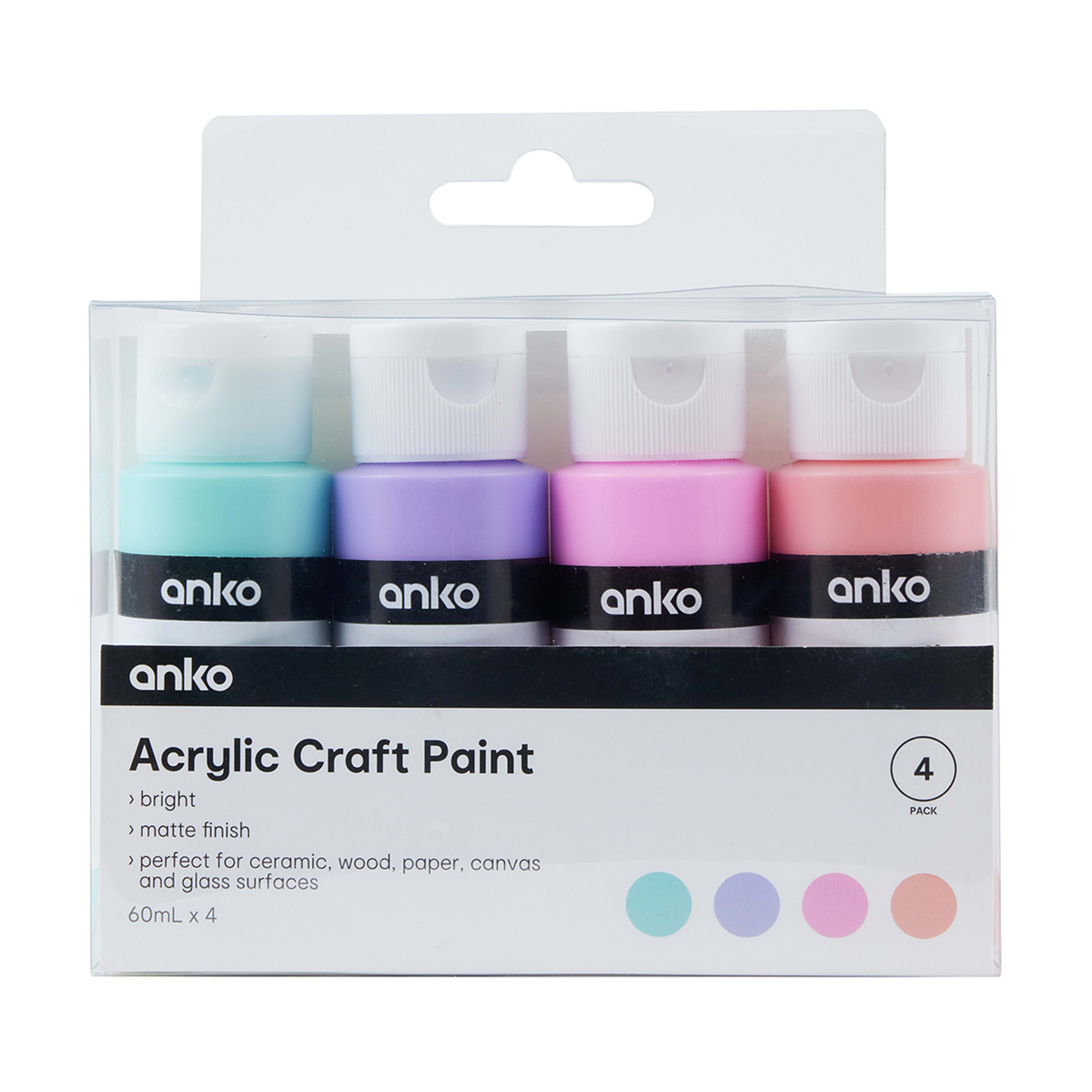 1 4 Pack Acrylic Craft Paints - Bright, 1 of 8