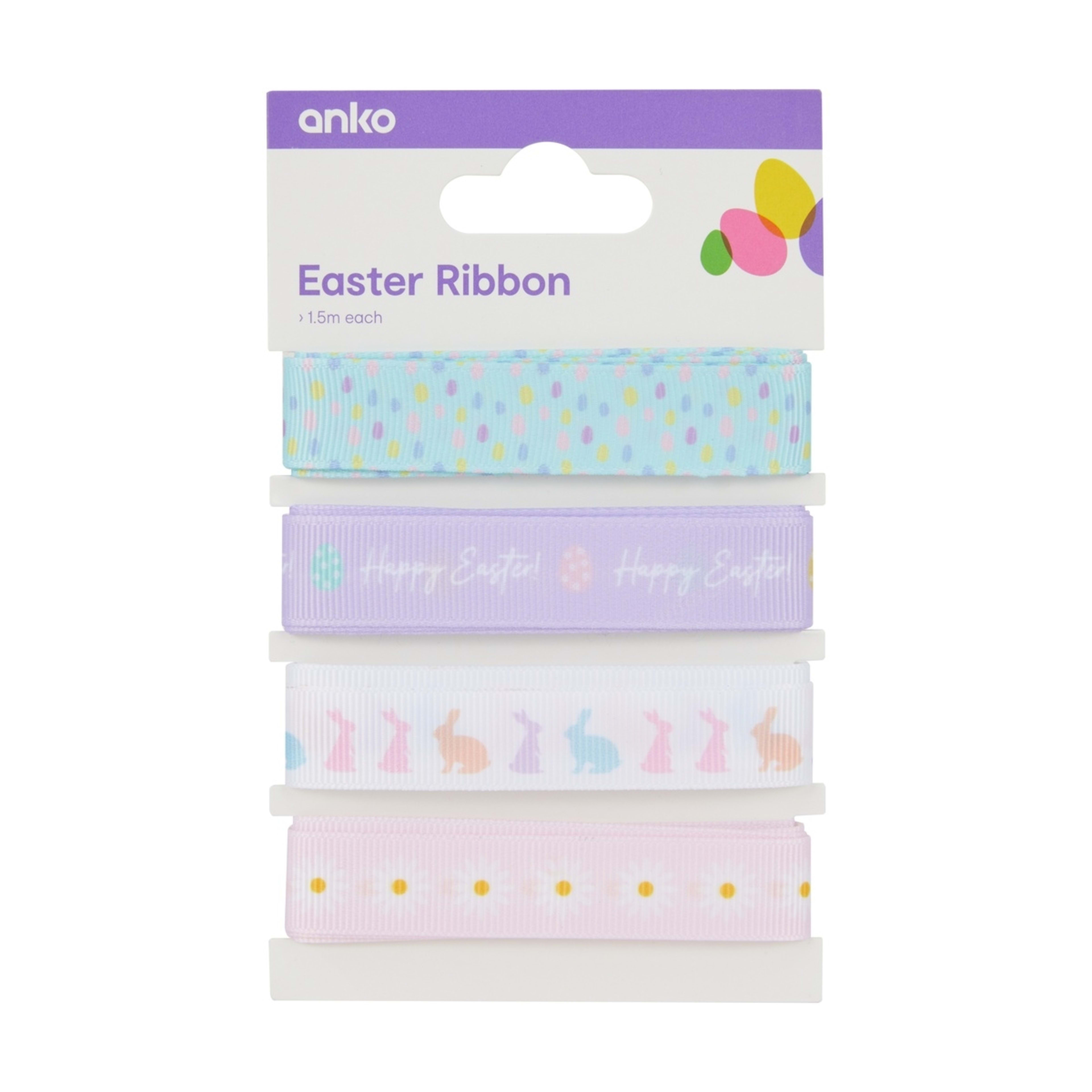 1 4 Pack Easter Ribbons, 1 of 2