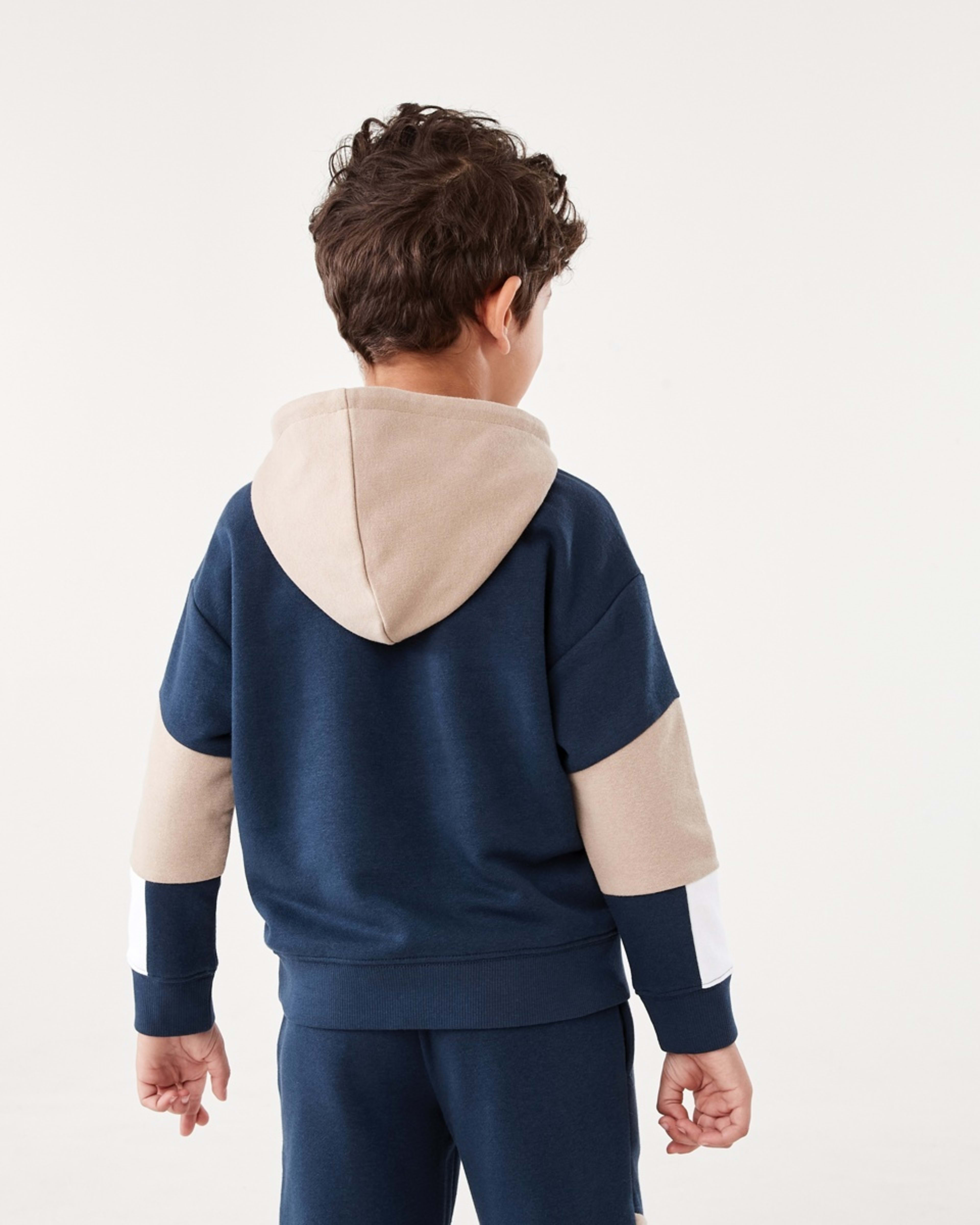 2 Colour Block Hoodie Dress Navy, 2 of 9