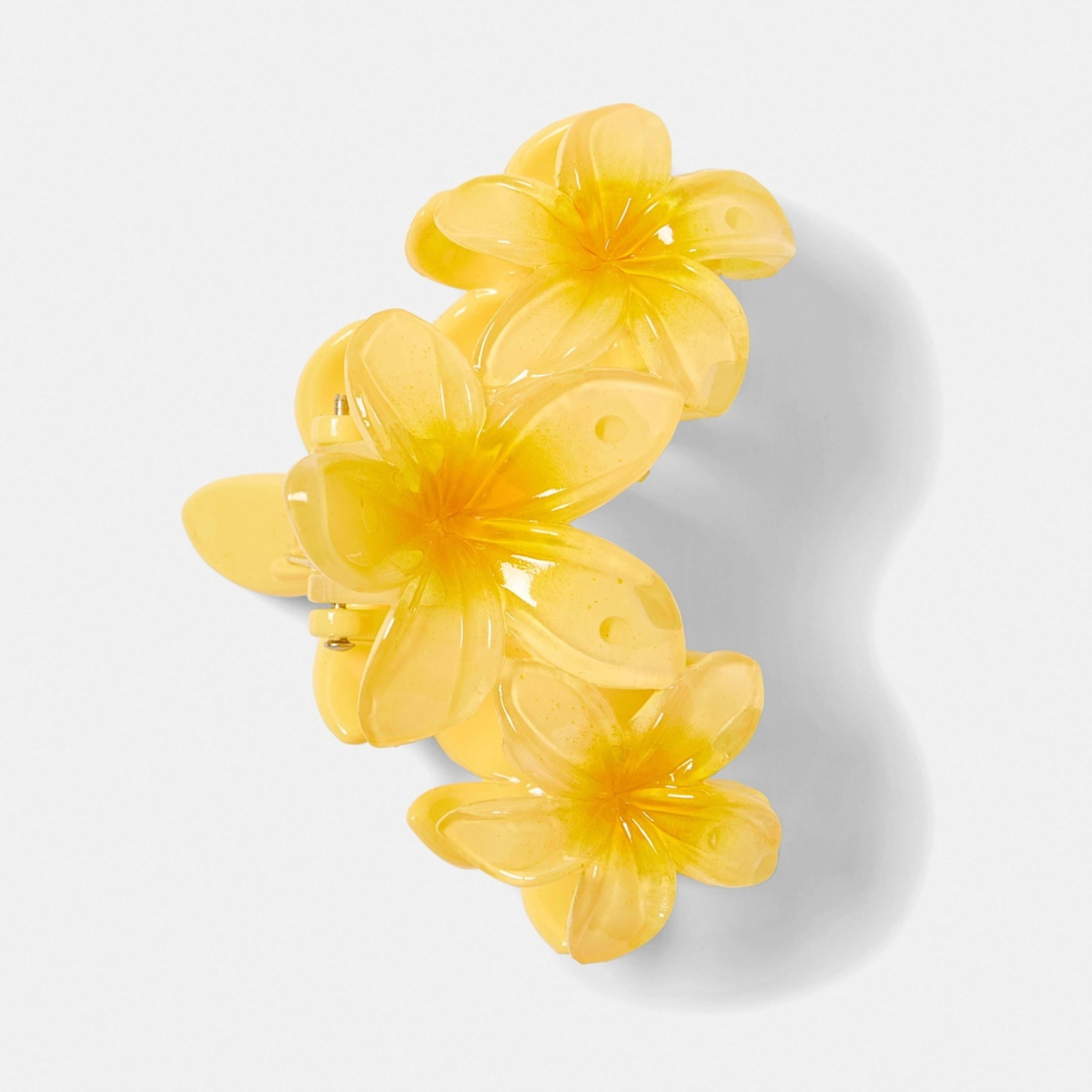 1 Yellow Gradient Frangipani Claw Hair Clip