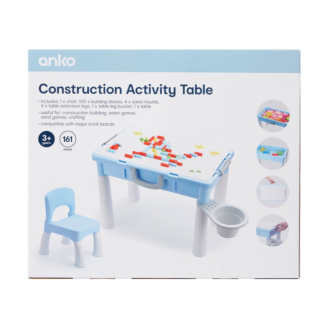 161 Piece Construction Activity Table Kmart