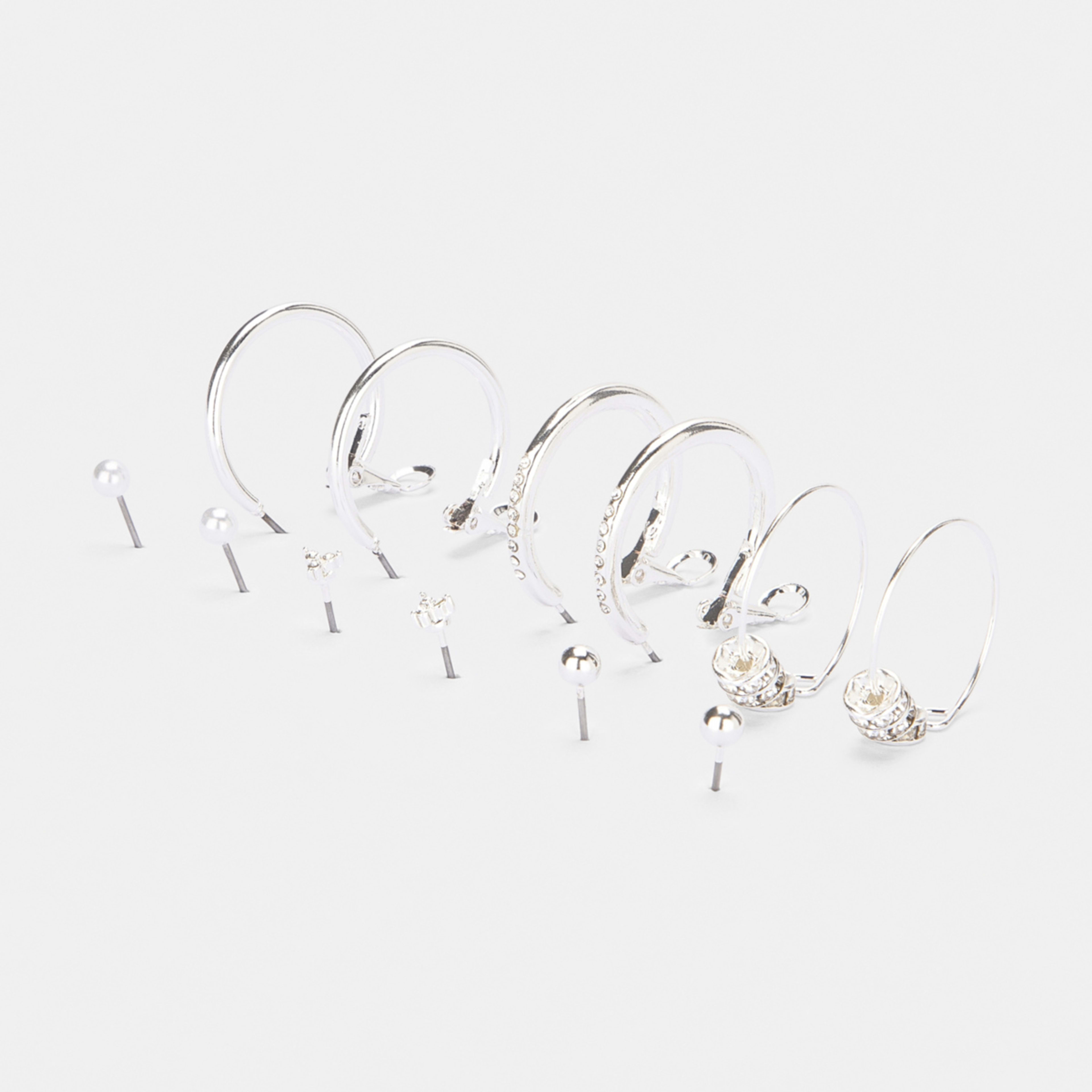 2 6 Pack Fine Rhondal Earrings - Silver Tone, 2 of 4