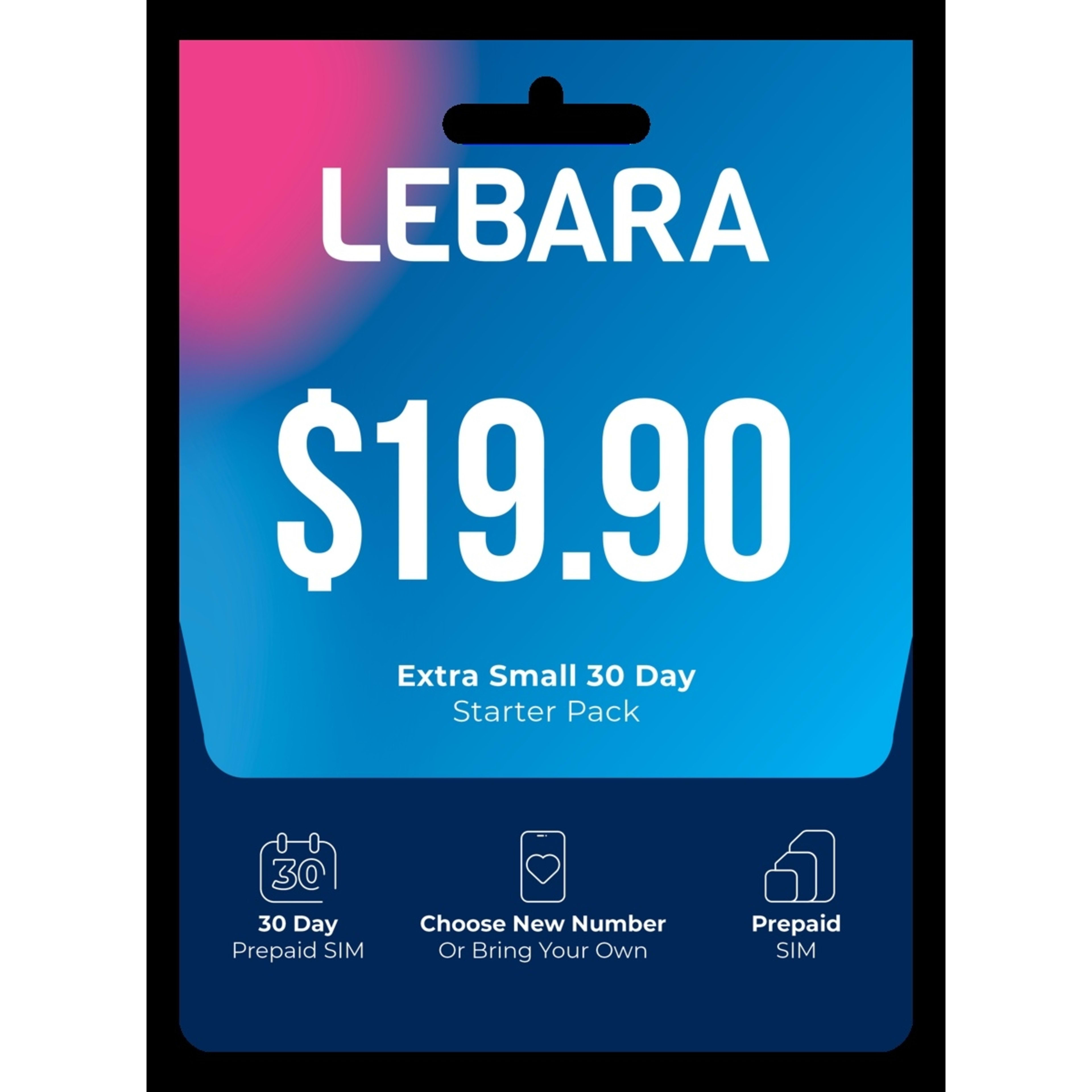 1 Lebara $19.90 Prepaid SIM Starter Pack