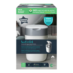 Tommee Tippee Twist & Click Advanced Nappy Disposal System Cotton White