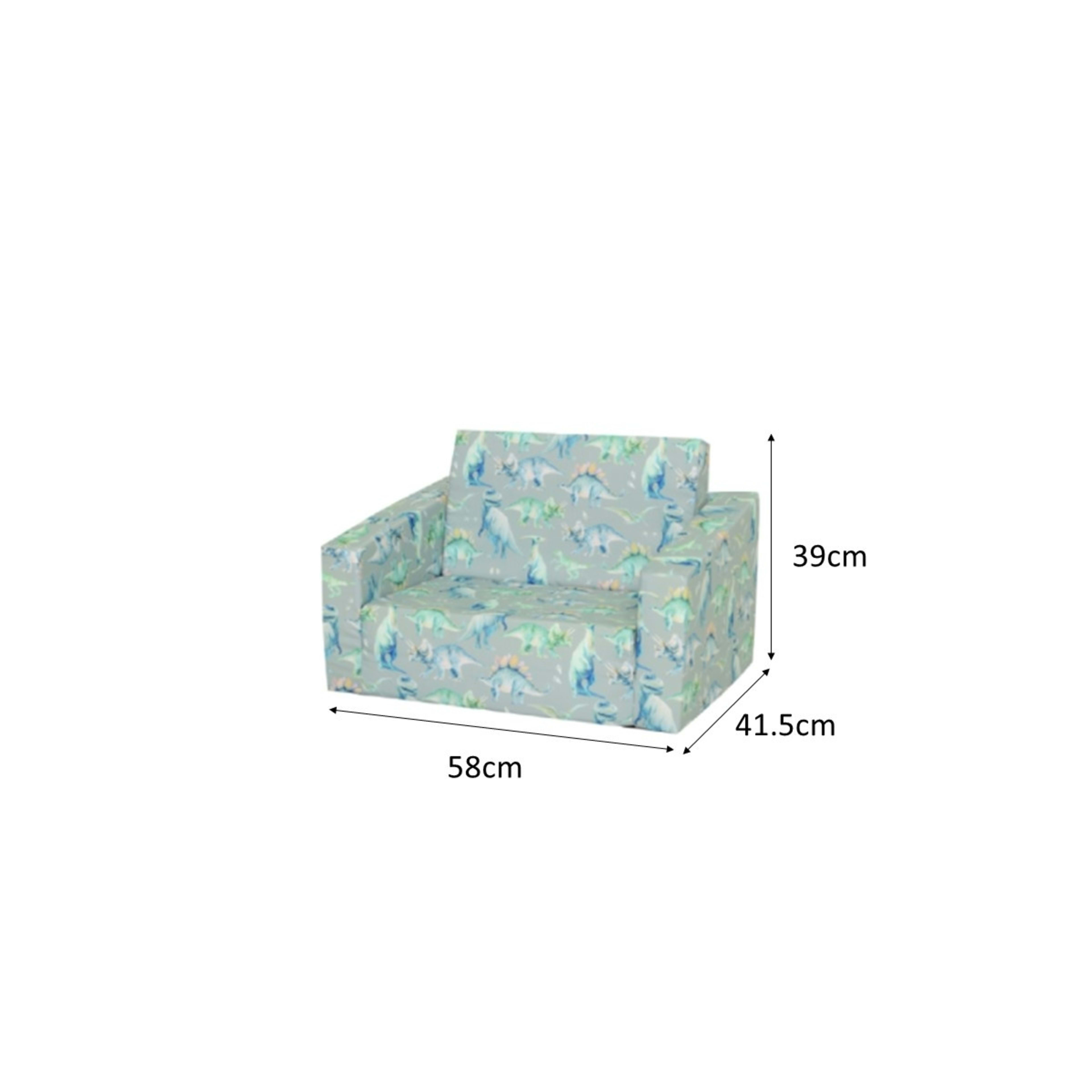 10 Dinosaur Flipout Kids Sofa - Green, 10 of 10