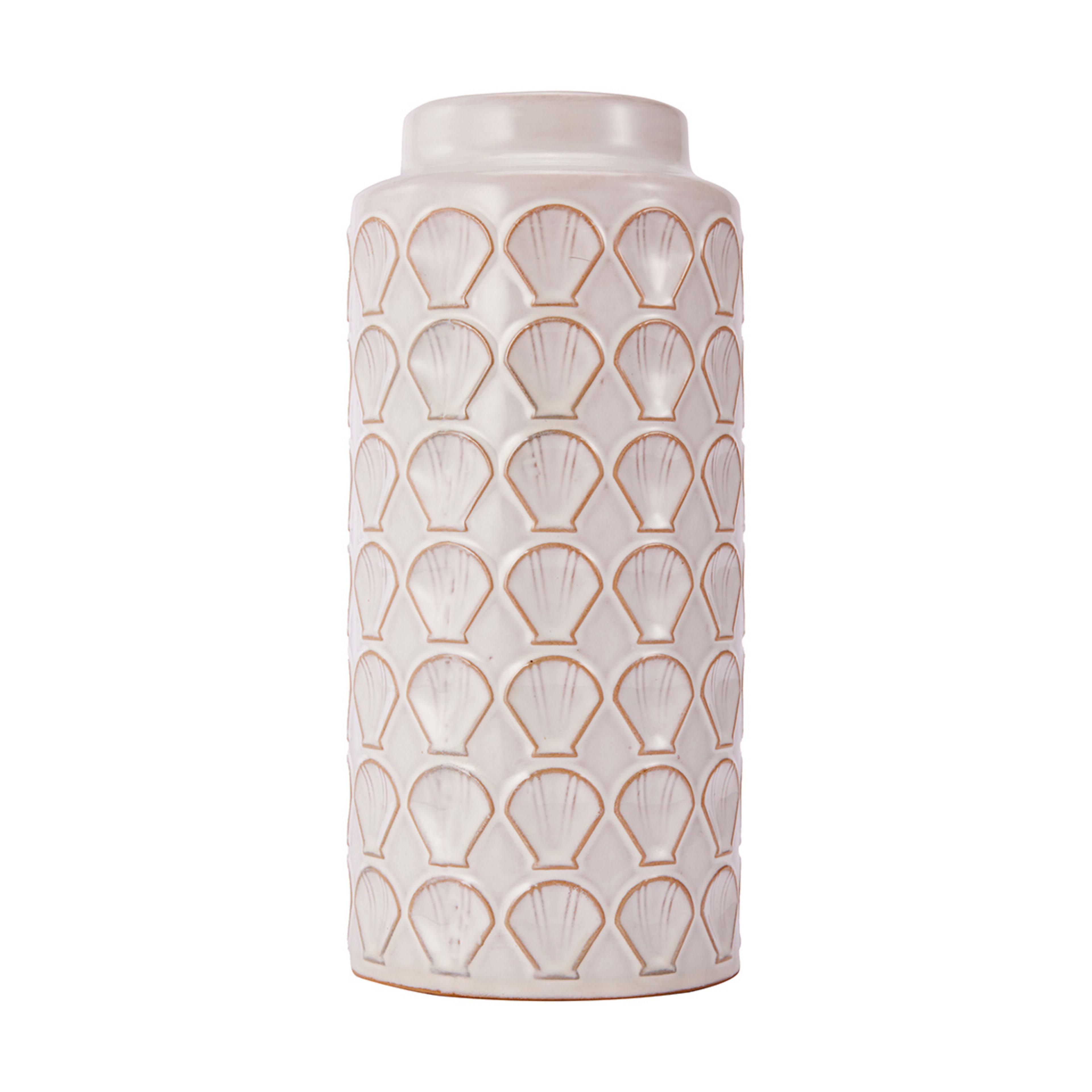 Ceramic Shell Embossed Vase Kmart