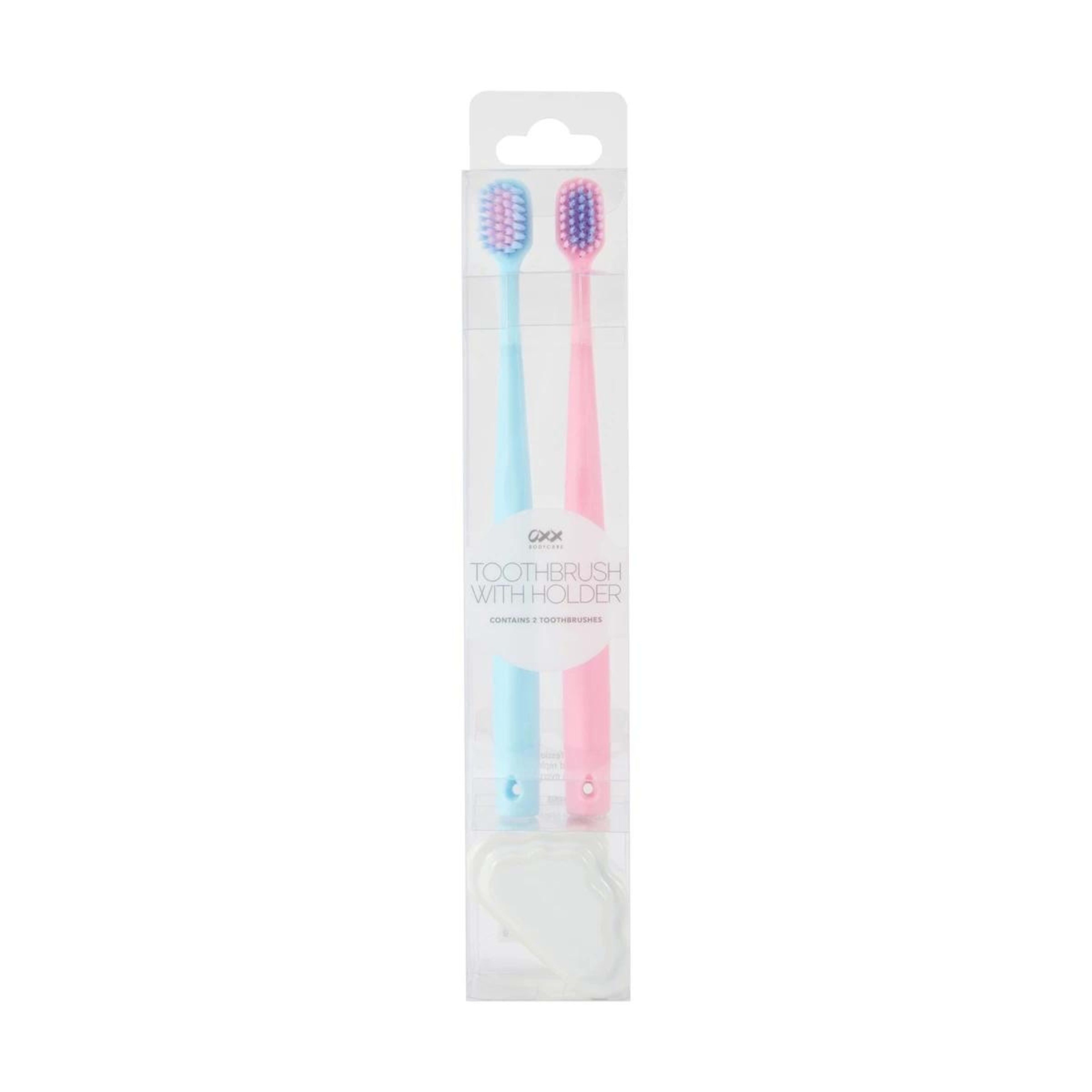 1 OXX Bodycare 2 Pack Toothbrush with Holder, 1 of 6