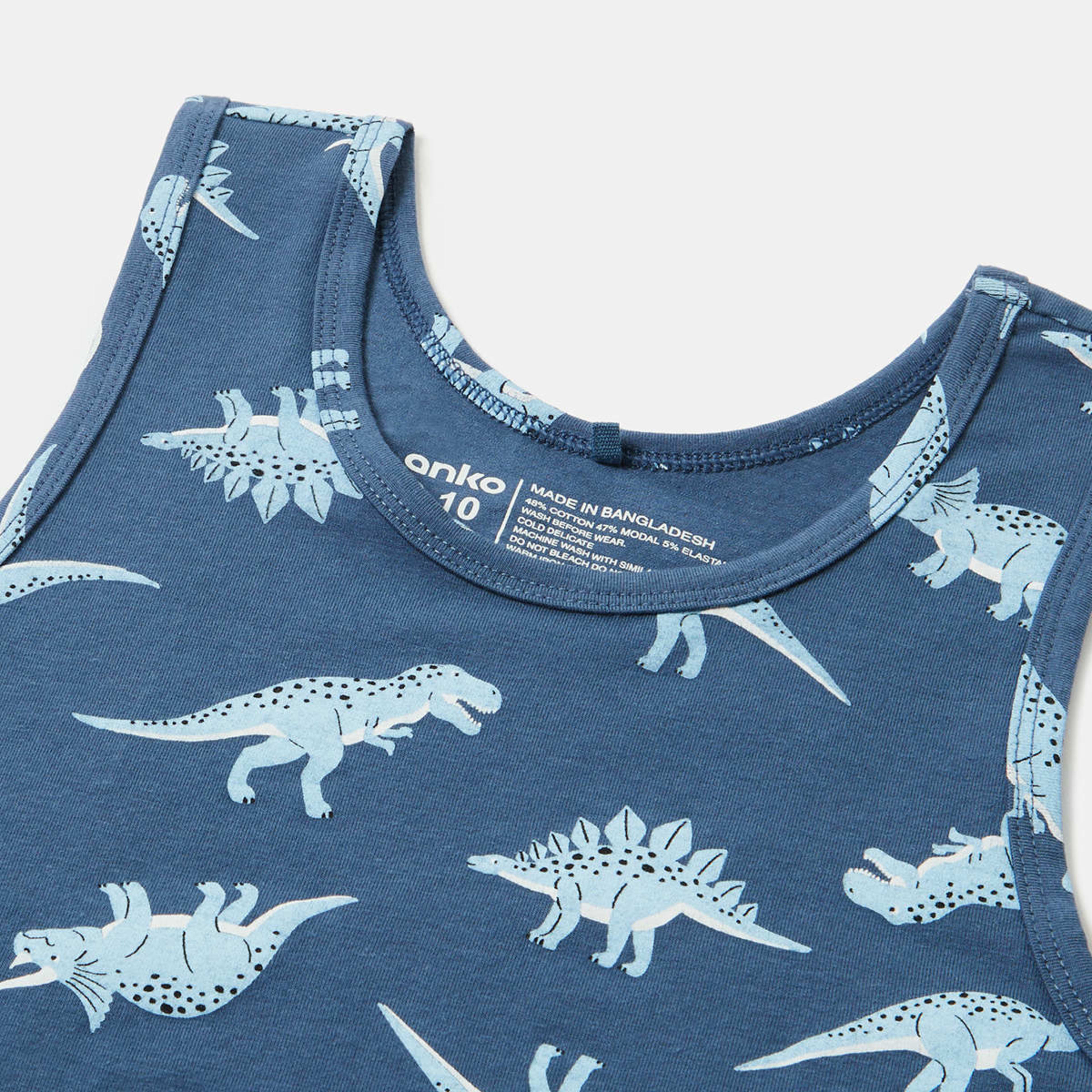 3 3 Pack Super Soft Singlets Dino, 3 of 6