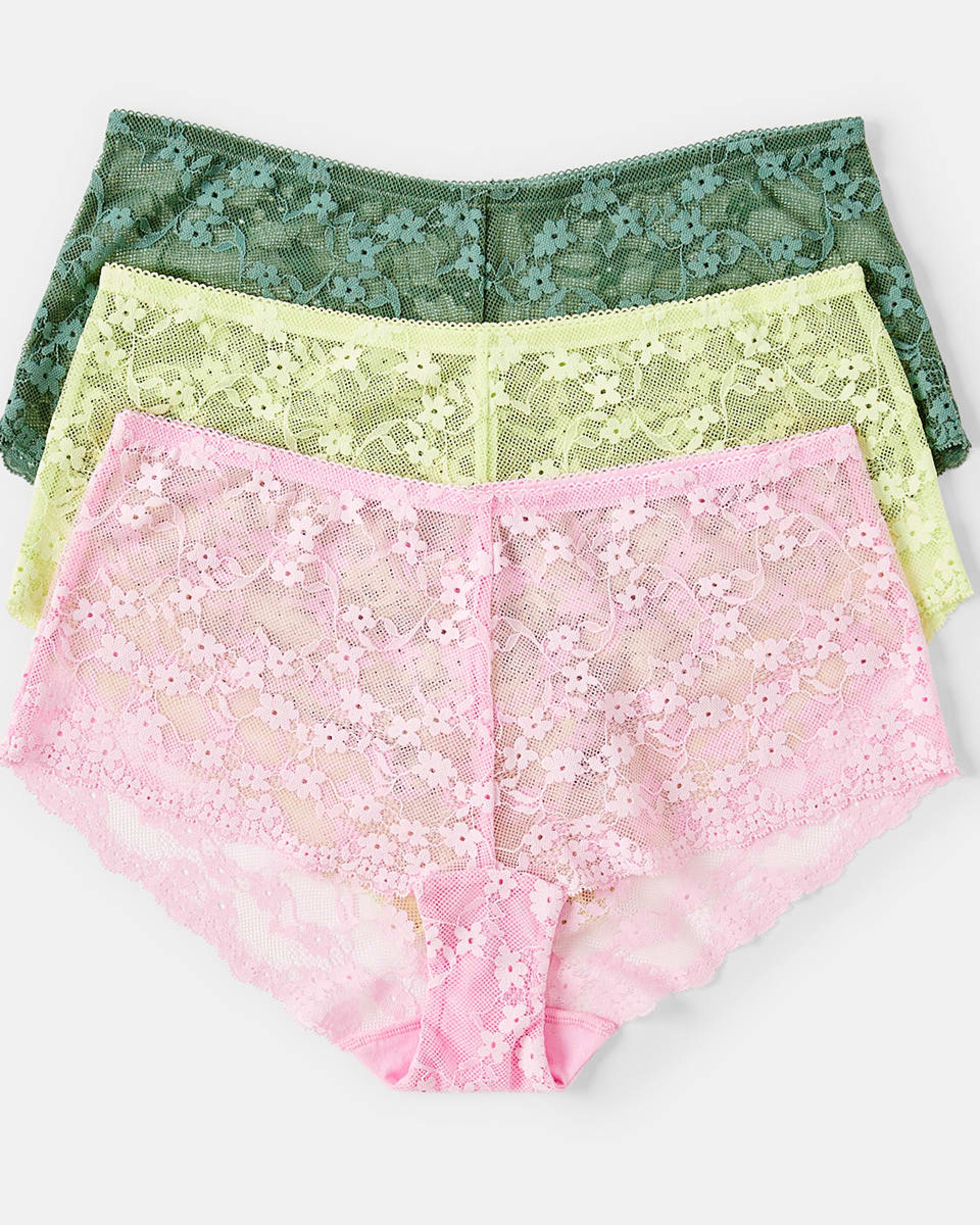 1 3 Pack Lace Boyleg Briefs Pl Sl Sg