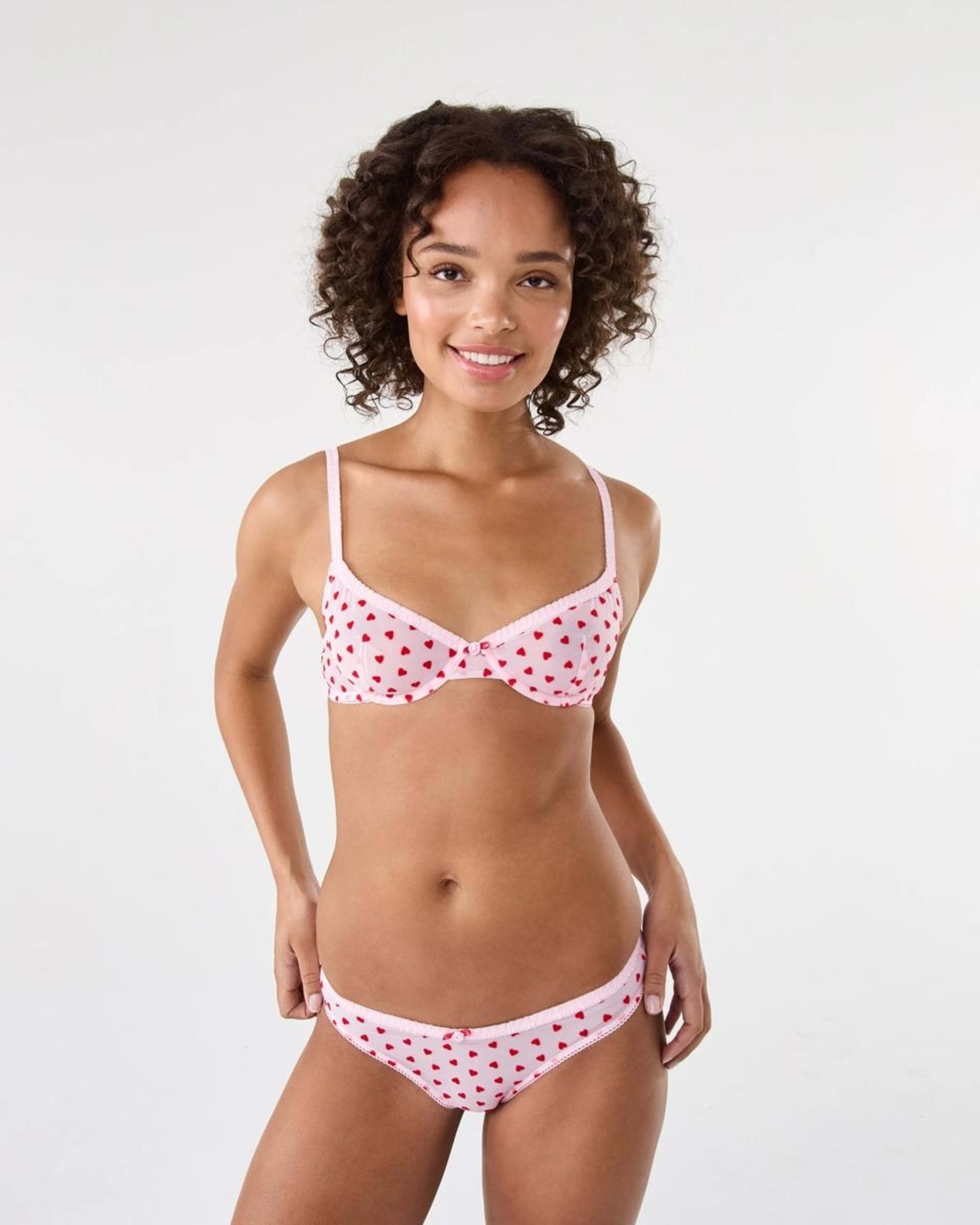 4 Co-ordinated Mesh Cheeky Bikini Briefs Hearts, 4 of 4
