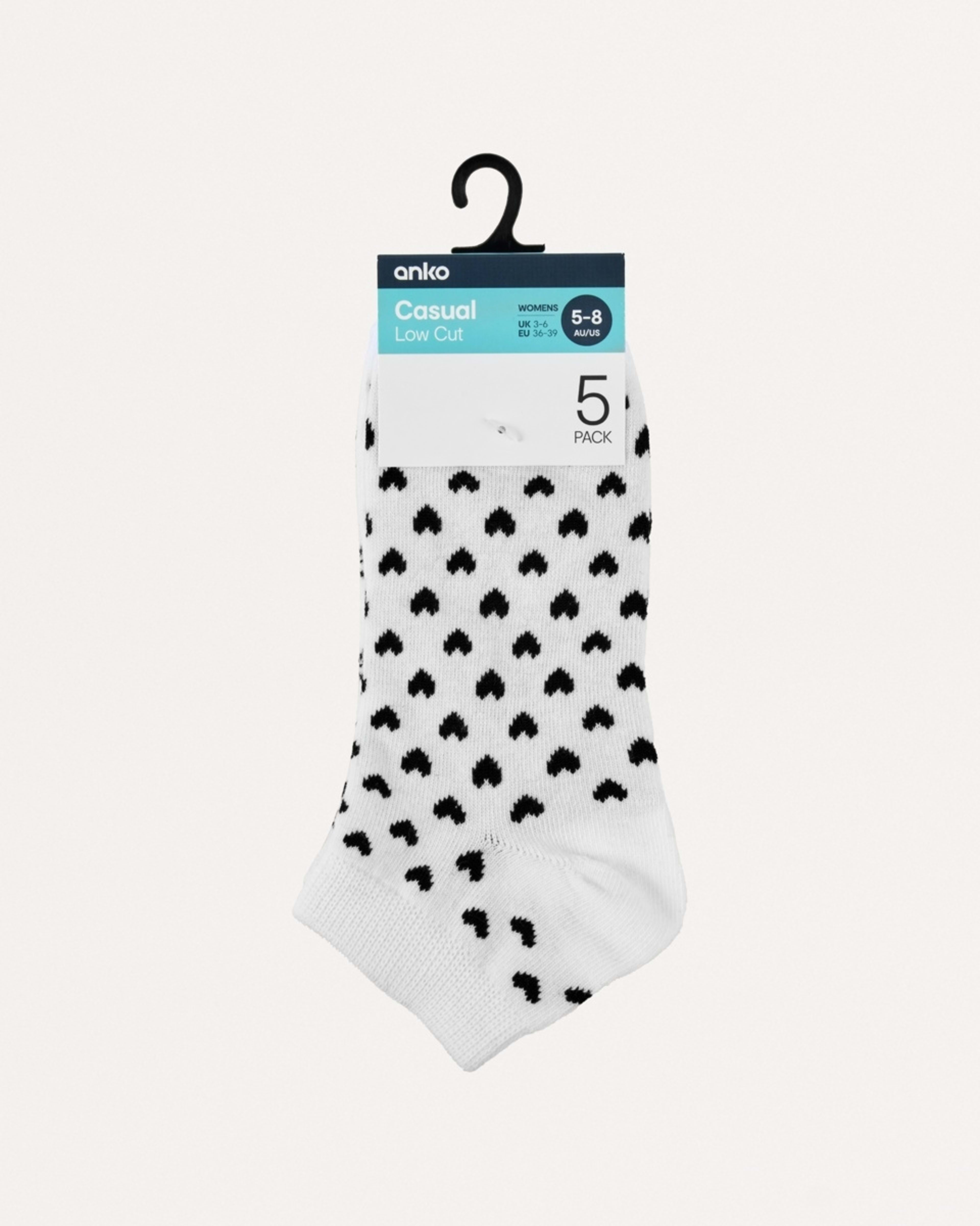 3 5 Pack Fashion Low Cut Socks WHITE, 3 of 3