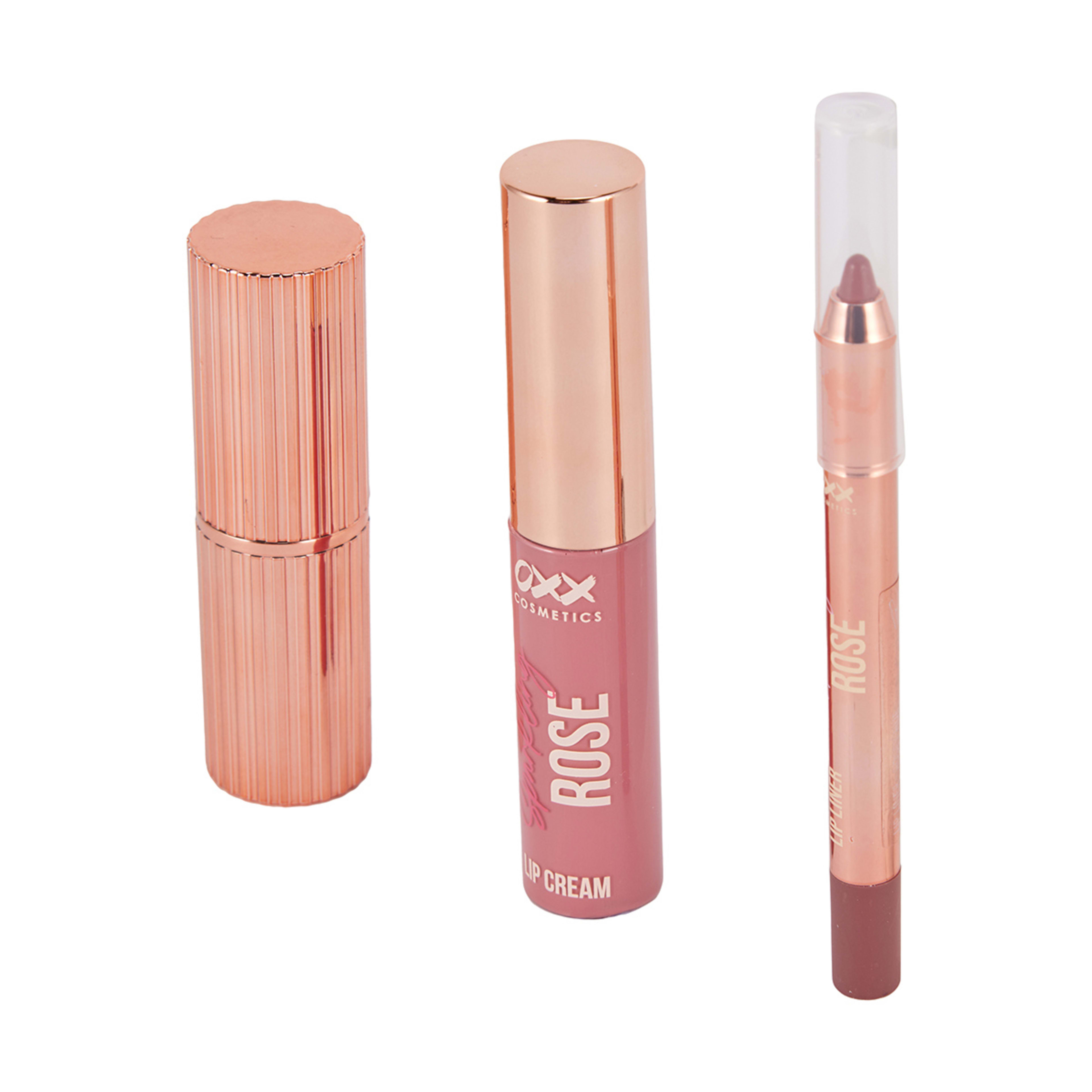 3 OXX Cosmetics Sparkling Rose Lustre Lip Kit - Rosey Hue, 3 of 10