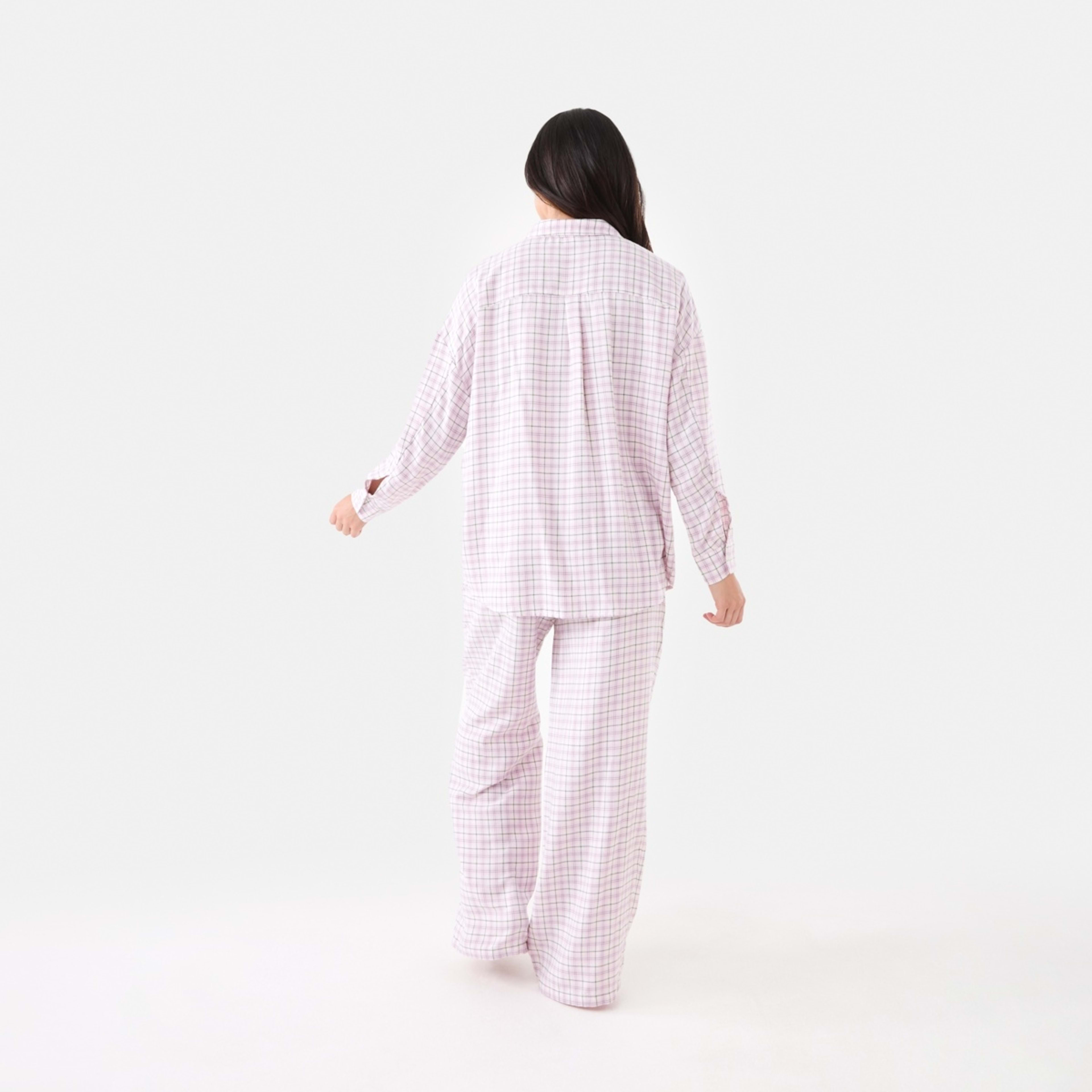 3 Relaxed Boyfriend Flannel Pyjama Set Pnk Wt Chk, 3 of 7