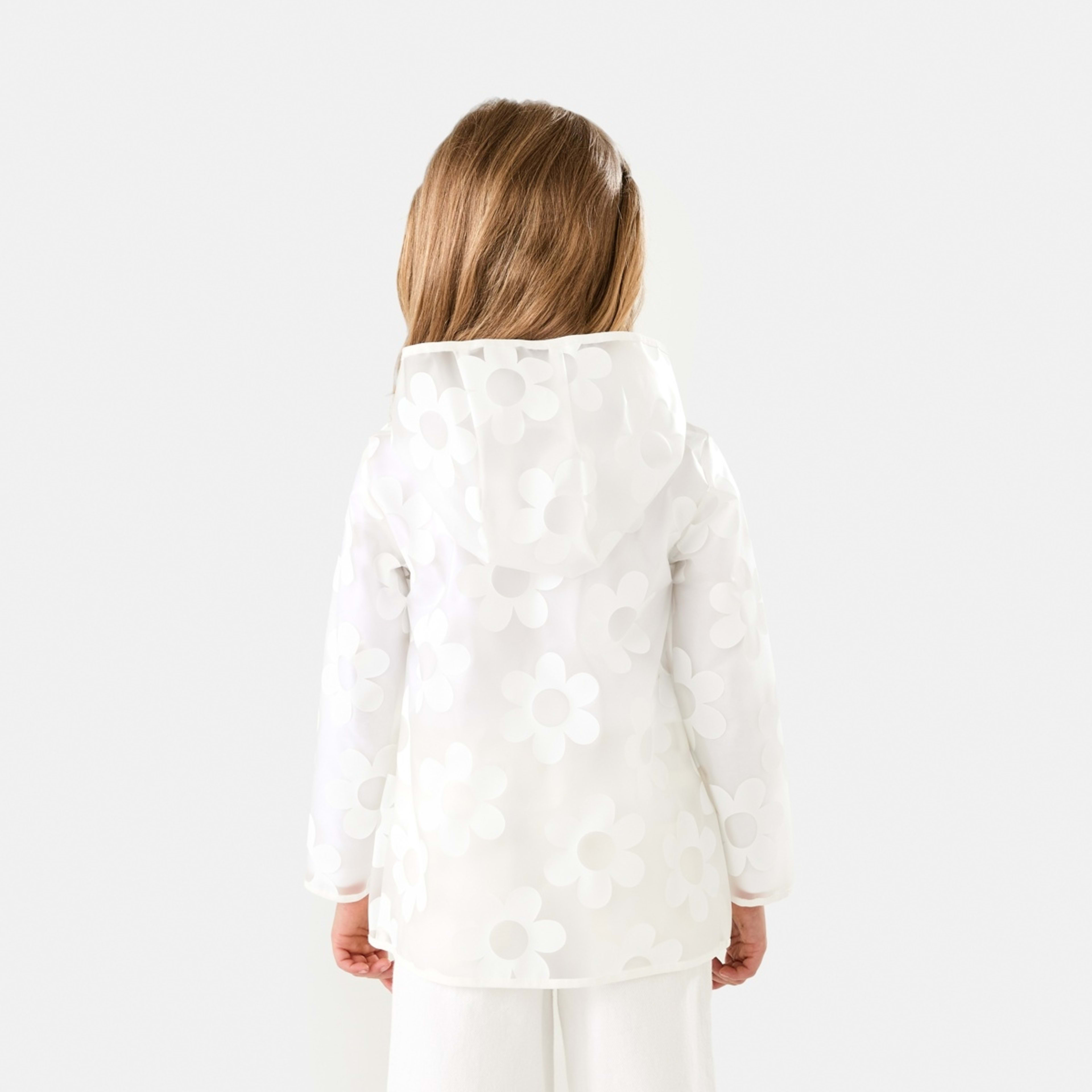3 Print Rain Jacket Cocreation Flower White, 3 of 10