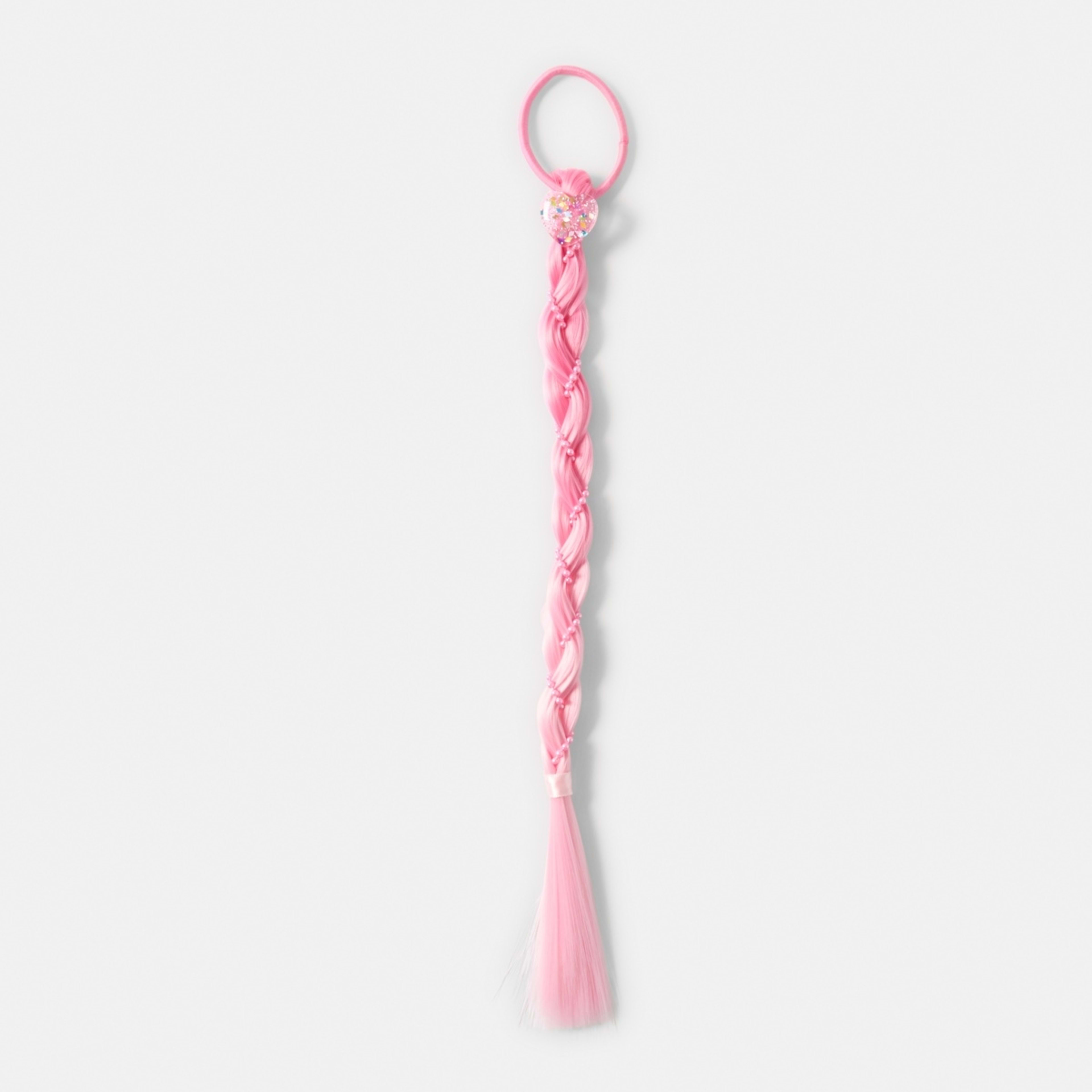 1 Heart Hair Extension Hair Tie - Pink, 1 of 3