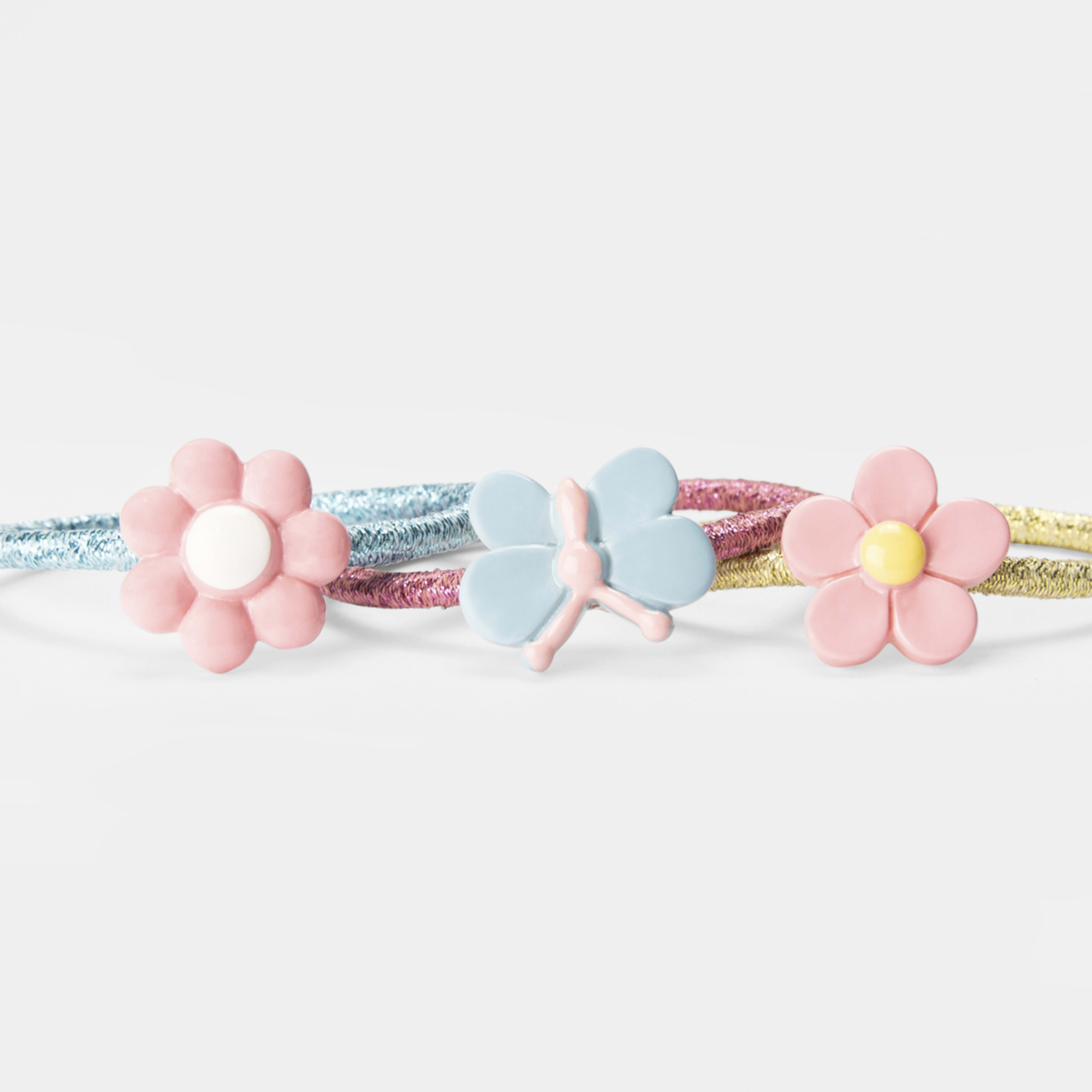 3 3 Pack Hair Ties - Floral, 3 of 4