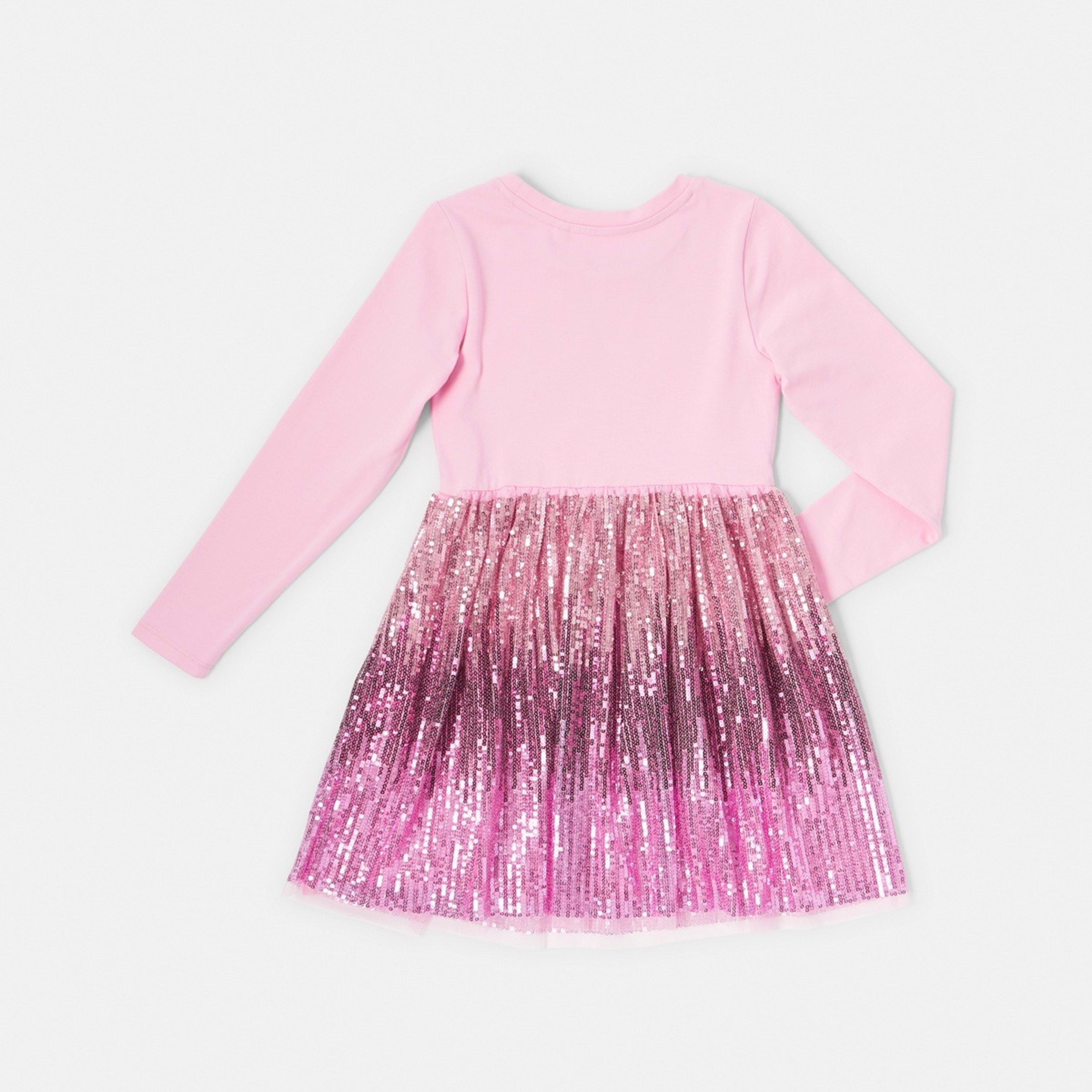 10 Long Sleeve Sequin Tutu Dress Sequin Prismatic Pink, 10 of 10