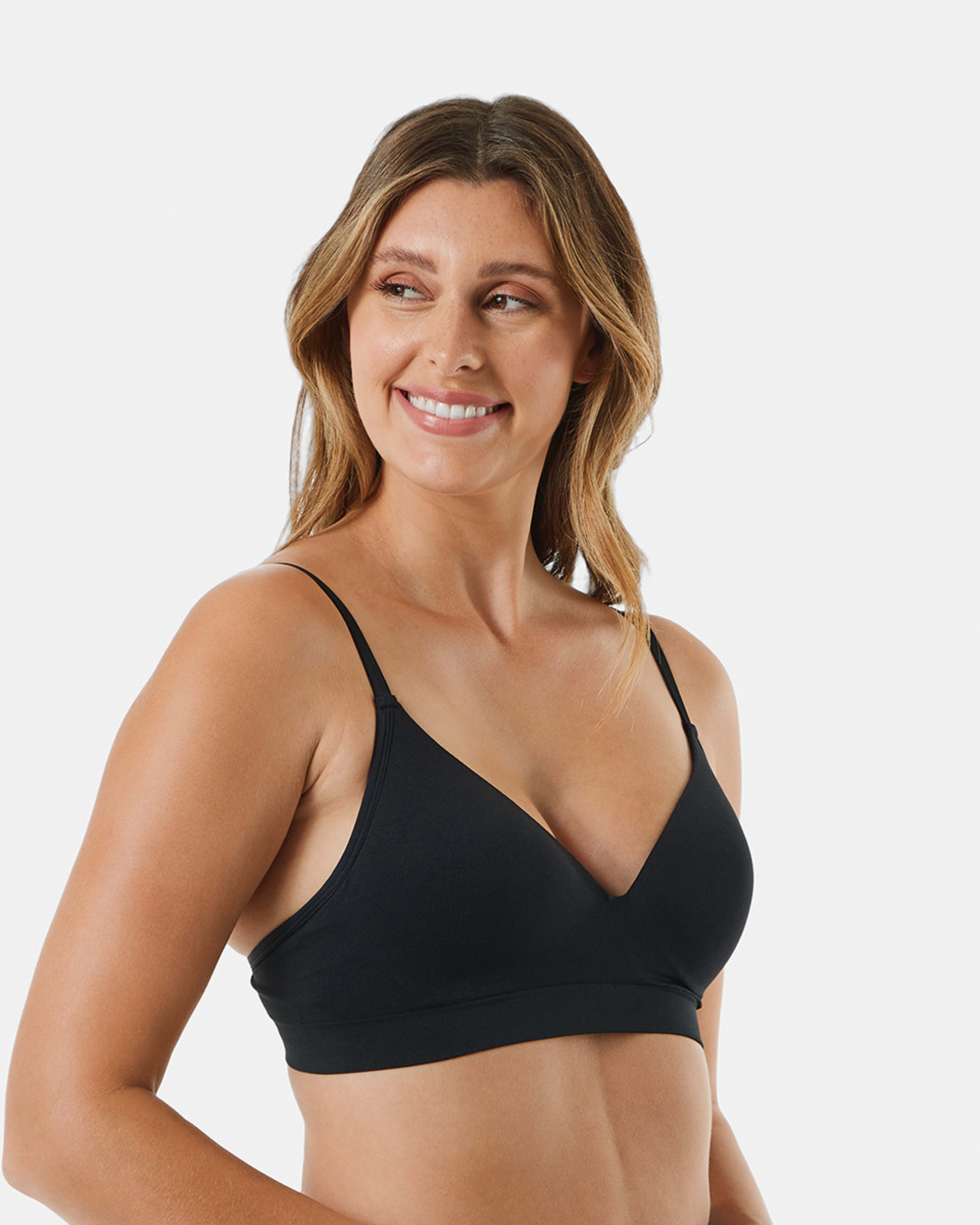 5 2 Pack Wirefree Seamfree T-shirt Bra BLACK, SOFT SAND BEIGE, 5 of 8