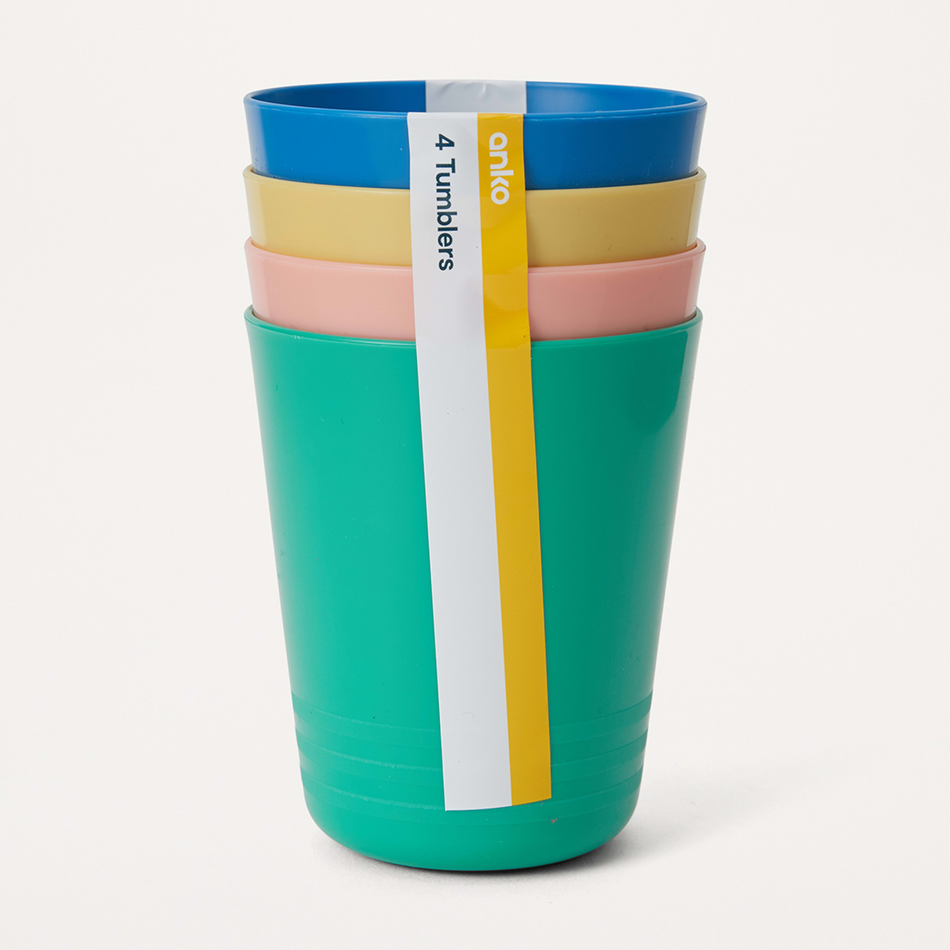 4 Coloured Tumblers Kmart