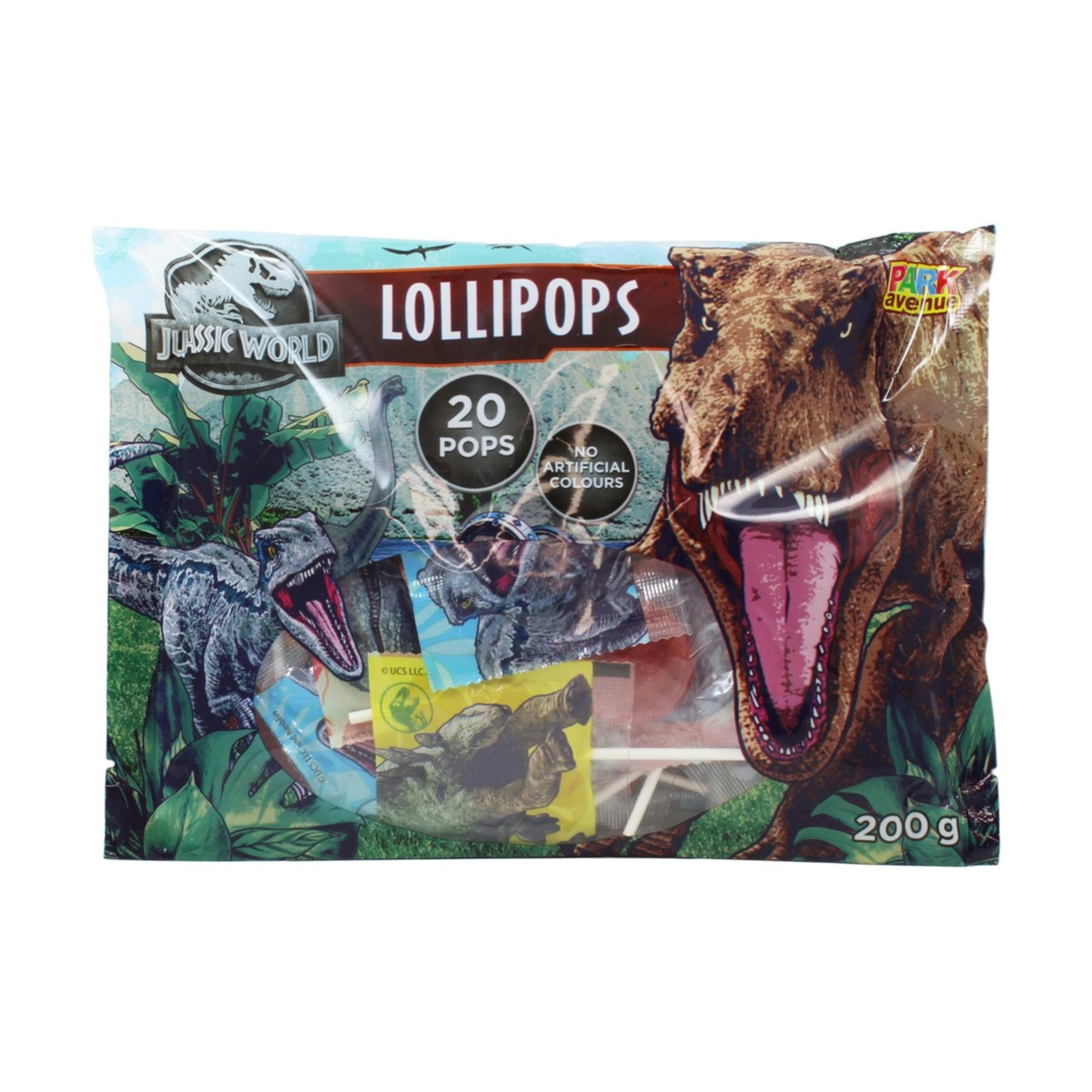 1 20 Pack Park Avenue Jurassic World Lollipops 200g