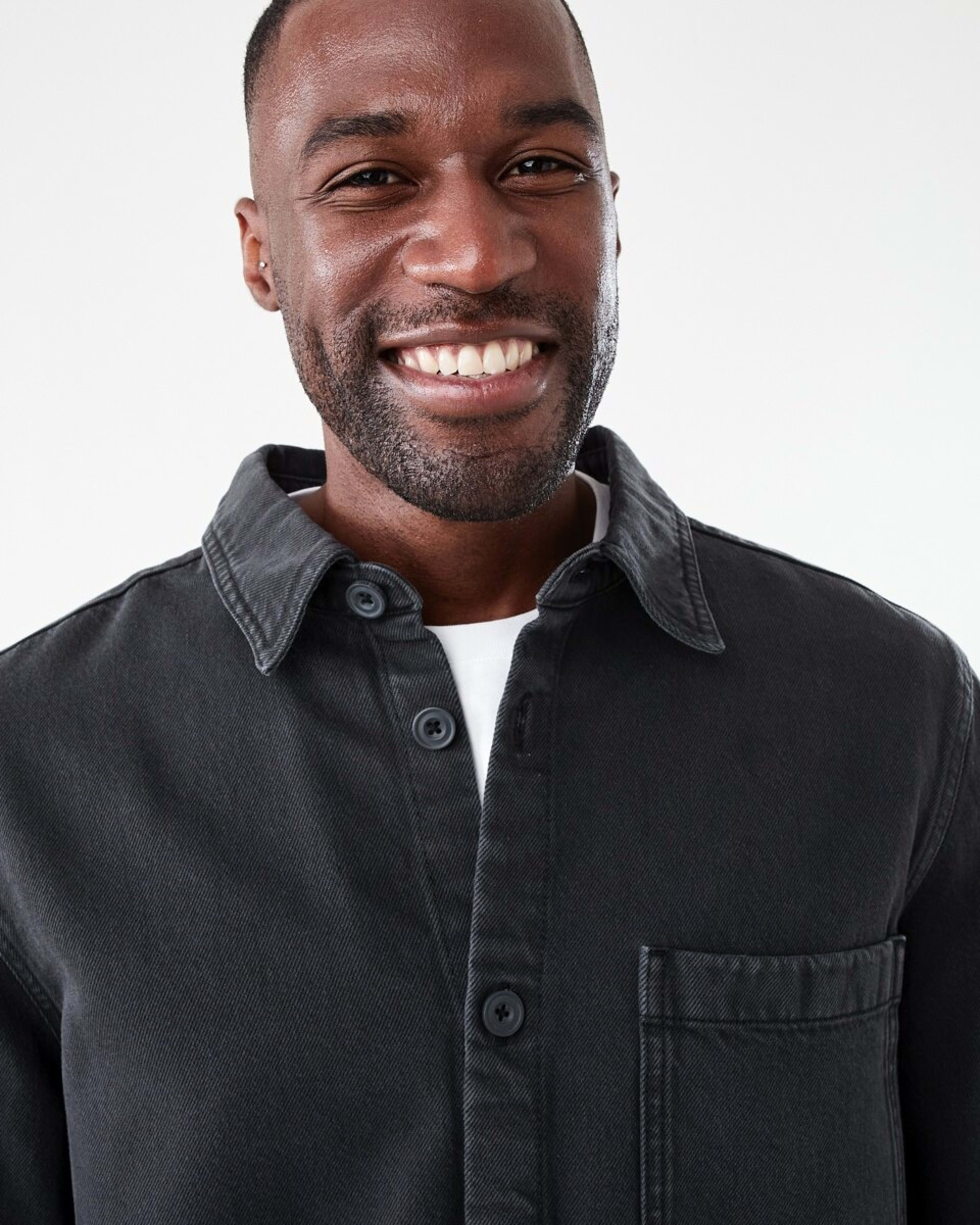 5 Long Sleeve Denim Overshirt WASHED BLACK, 5 of 7
