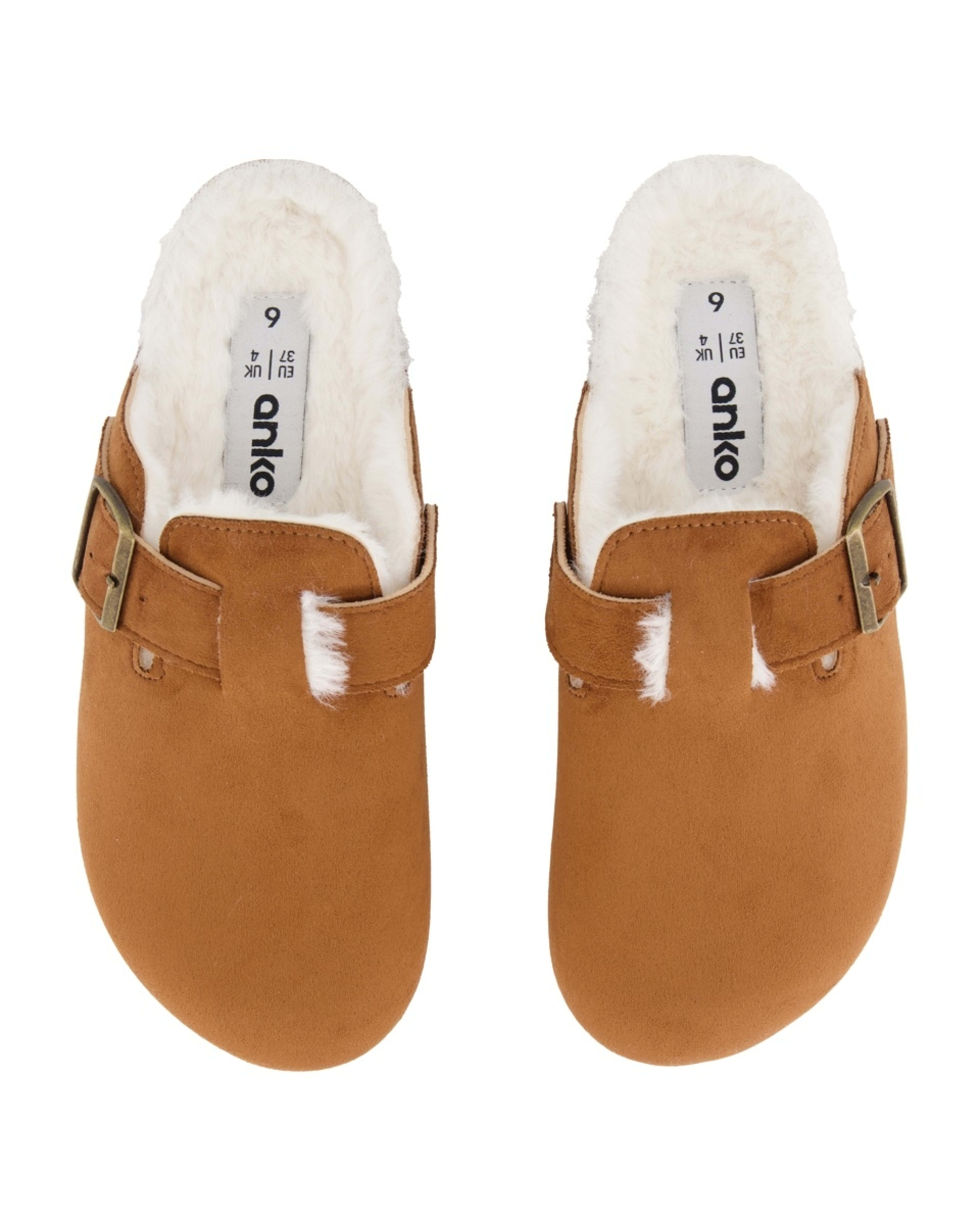 2 Furlined Footbed Clog Slides Chestnut, 2 of 3