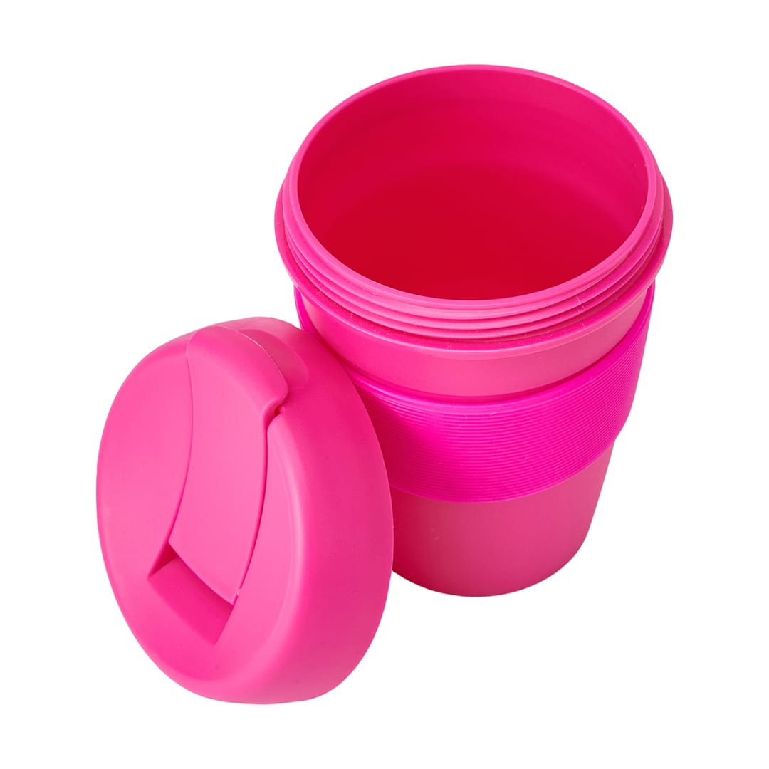 430ml Fluorescent Pink Reusable Travel Cup Kmart NZ