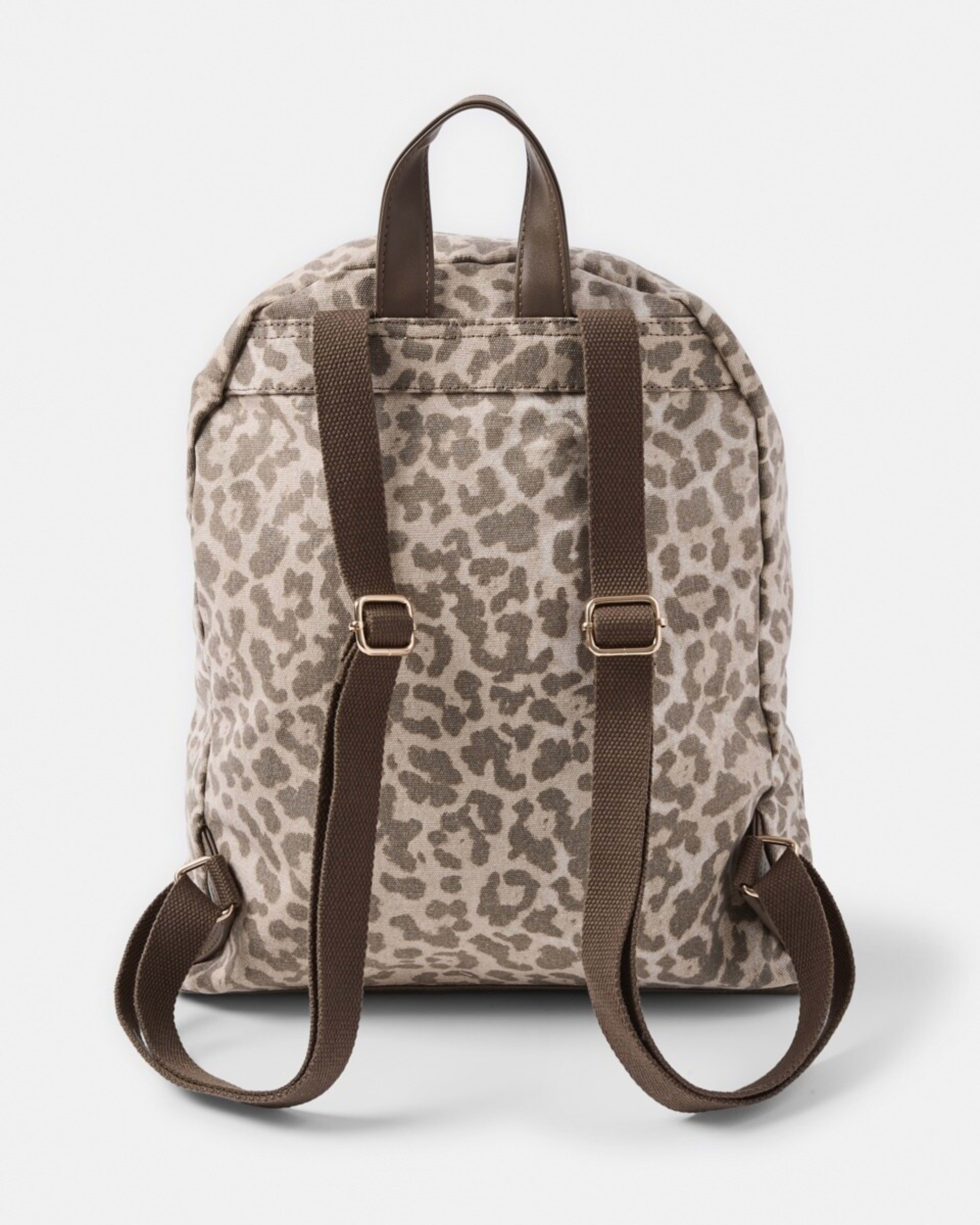 3 Canvas Backpack LEOPARD BEIGE, 3 of 7