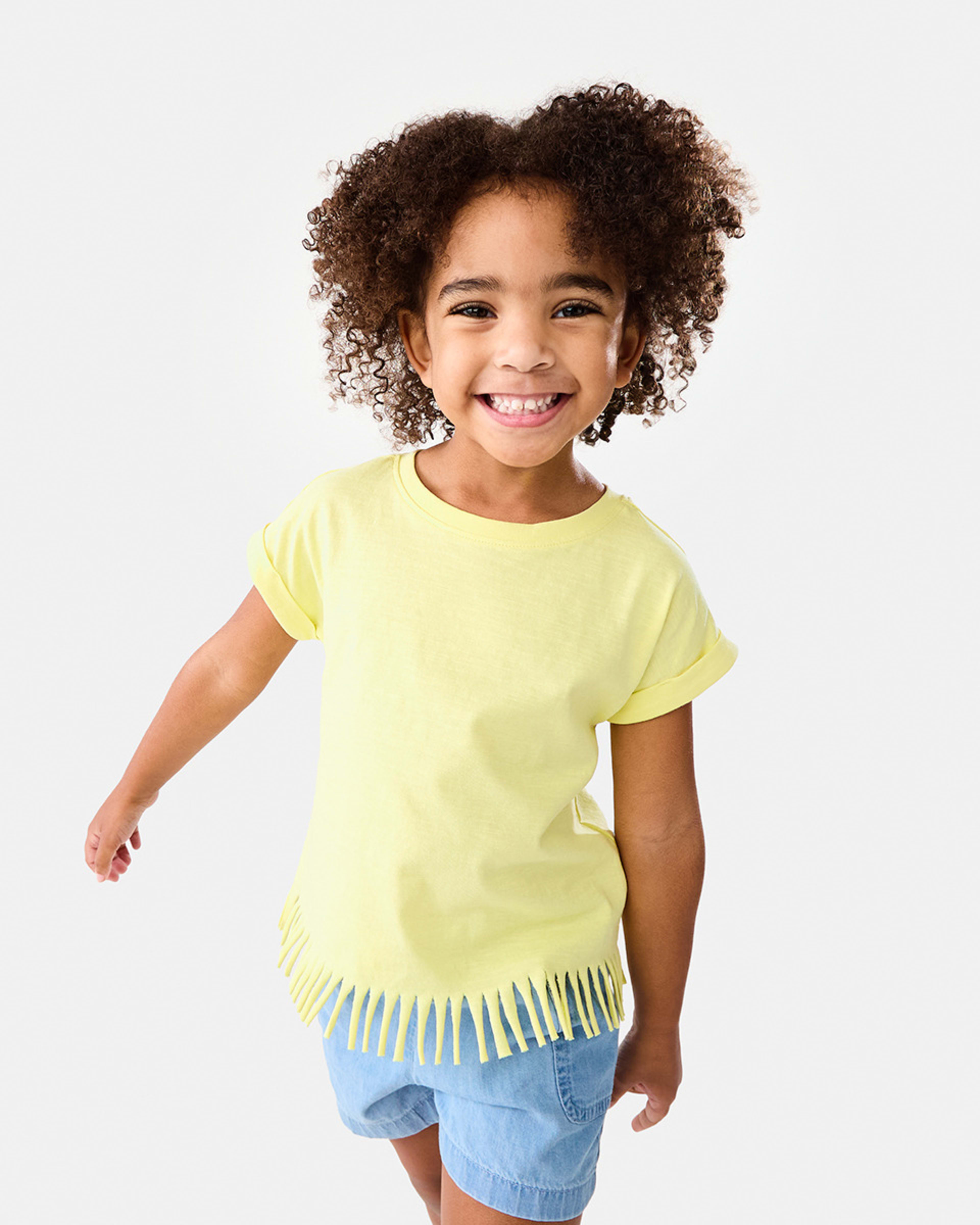 1 Short Sleeve Fringe T-shirt Lemon Fizz, 1 of 9