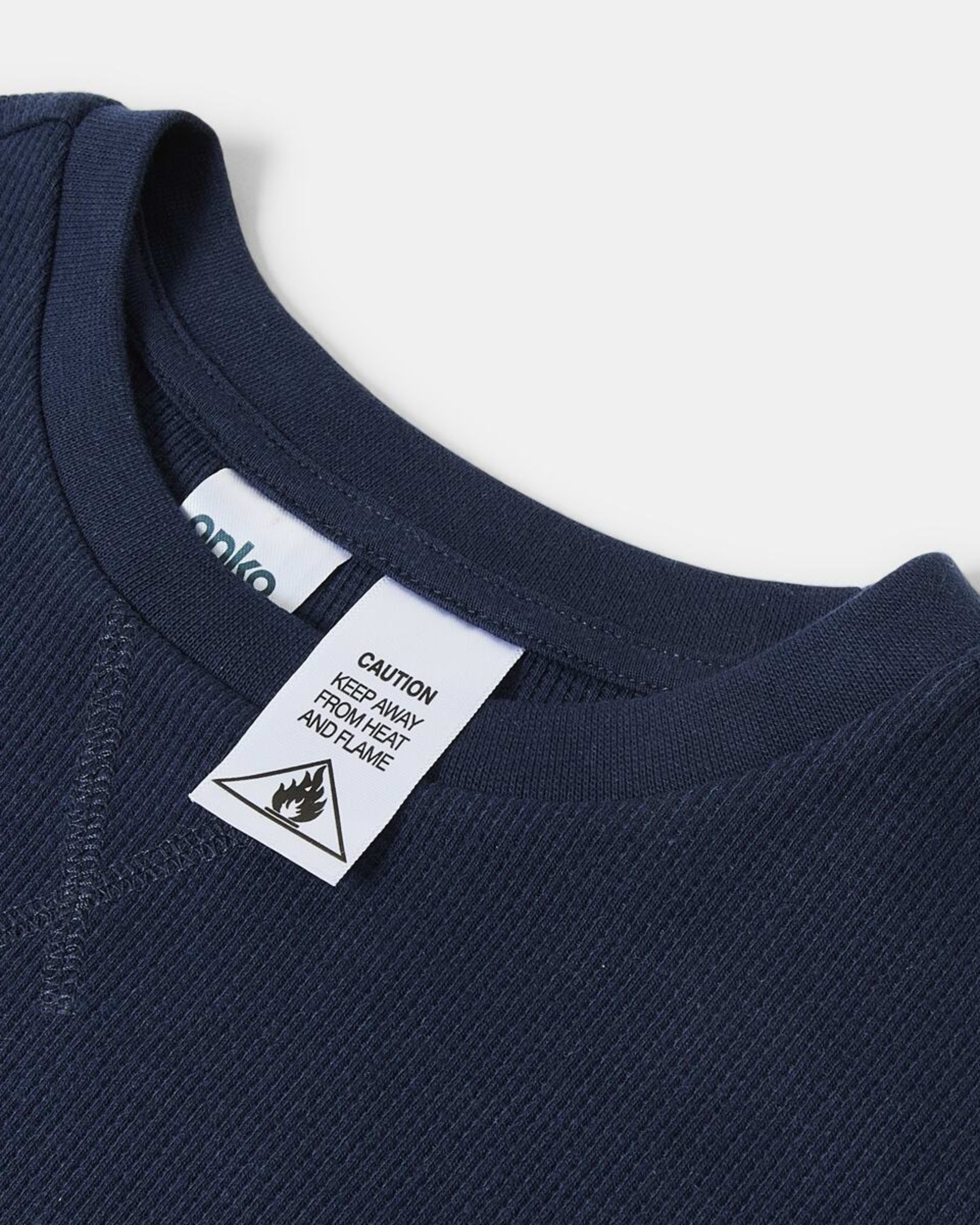5 Waffle Pyjama Set Dress Navy, 5 of 6