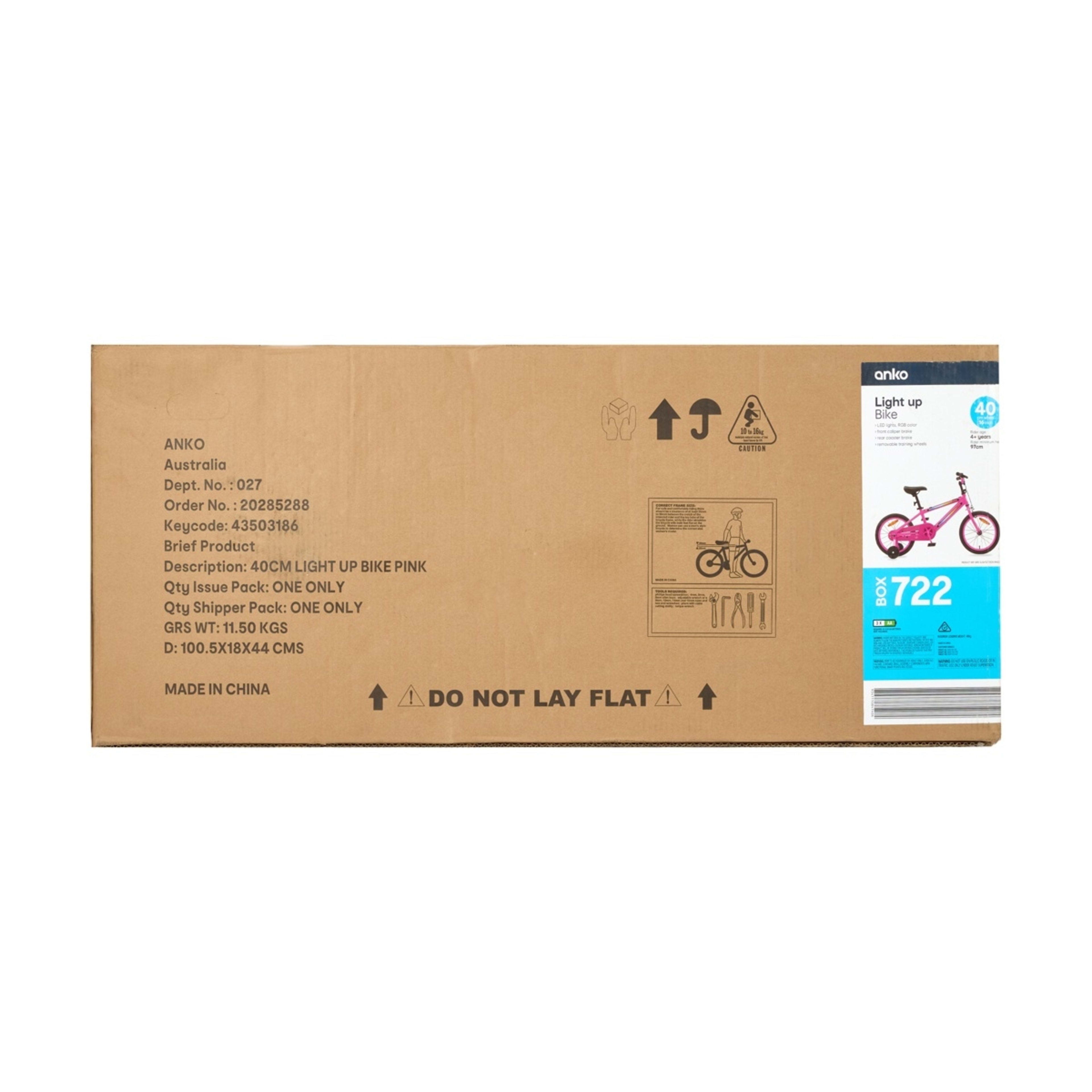 10 40cm Light Up Bike - Pink, 10 of 10