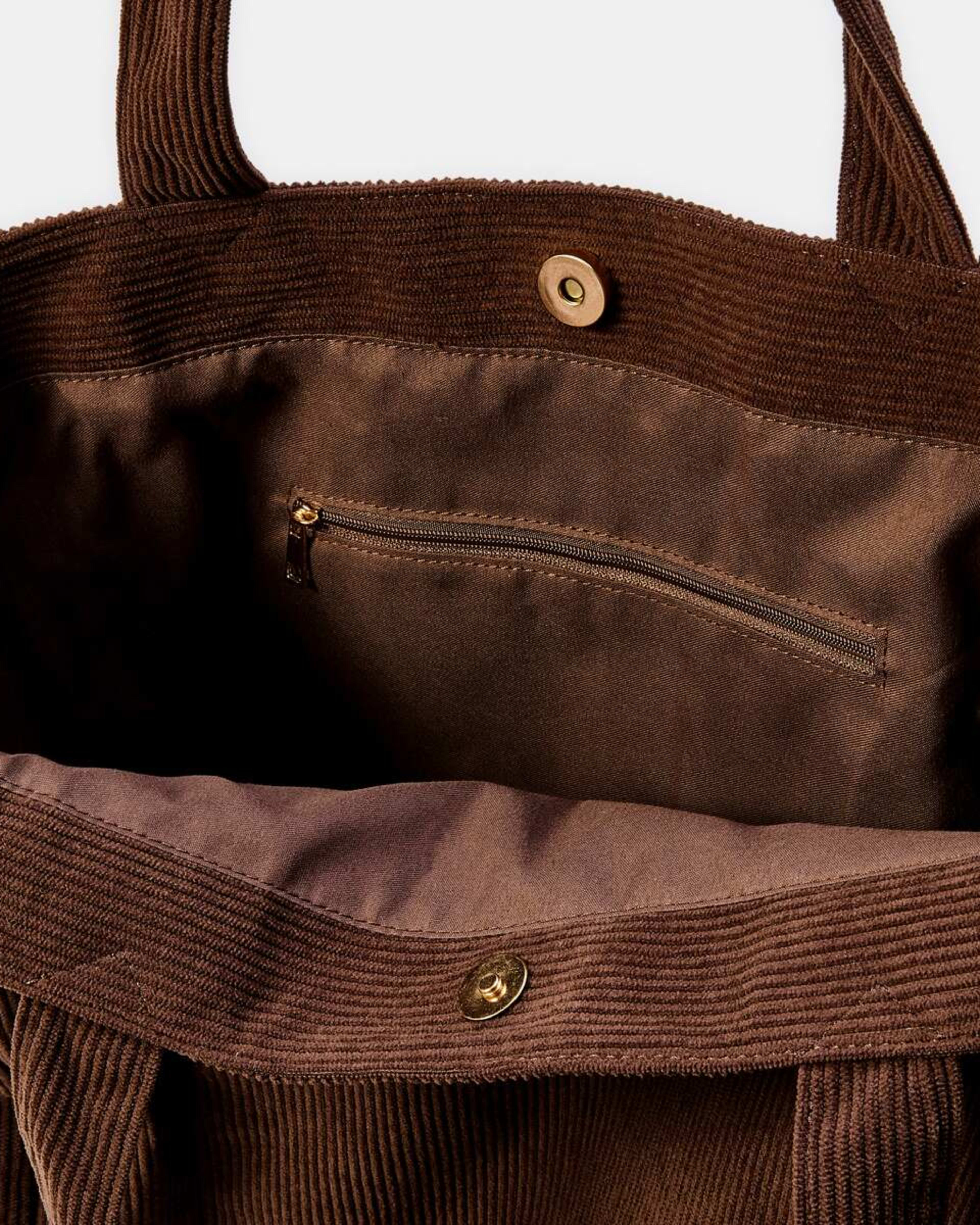 4 Corduroy Tote Bag Melt Brown, 4 of 5