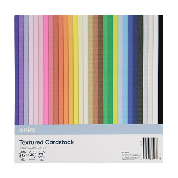 60 Pack Textured Card Stock Kmart