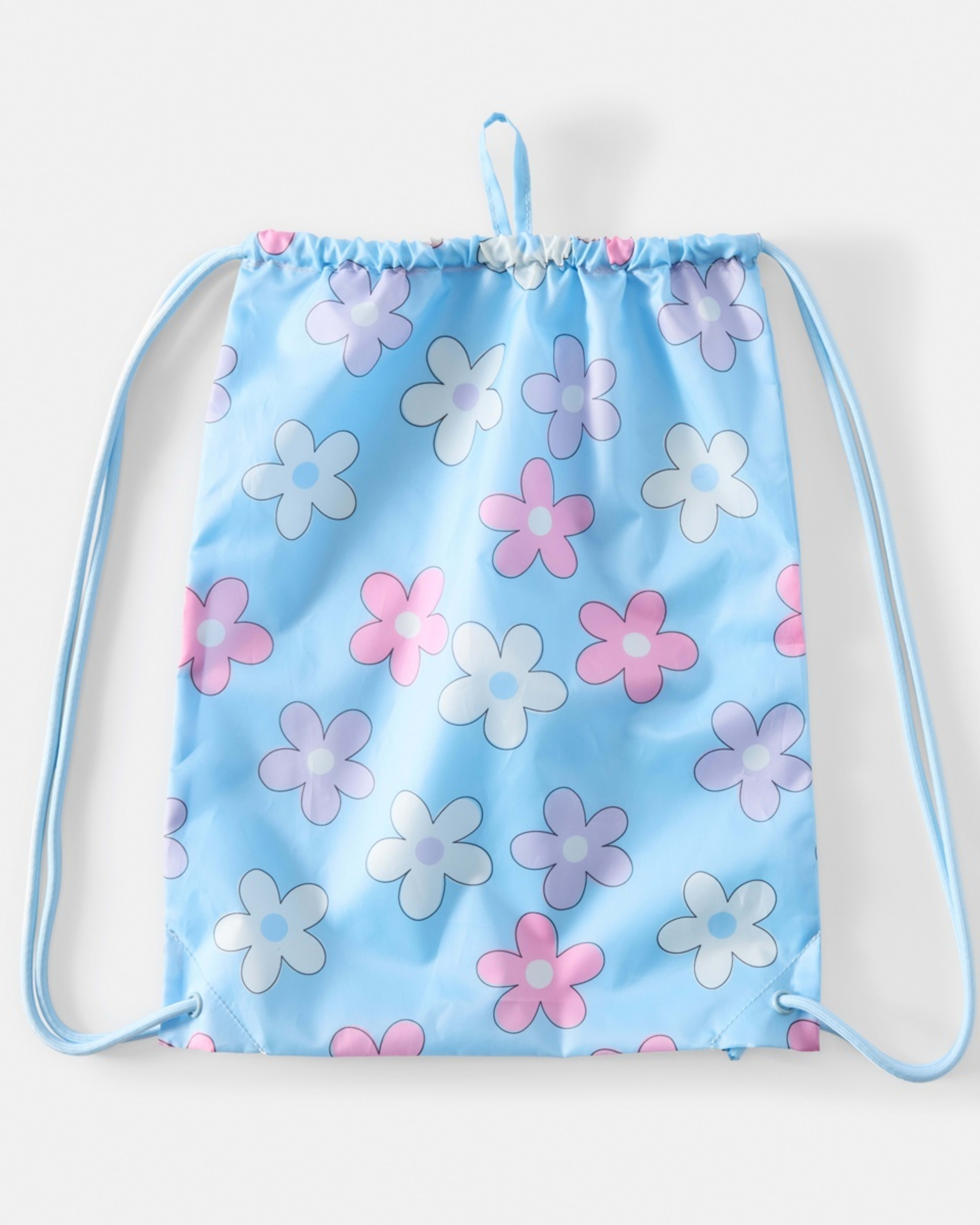 1 Drawstring Bag Blue Flower