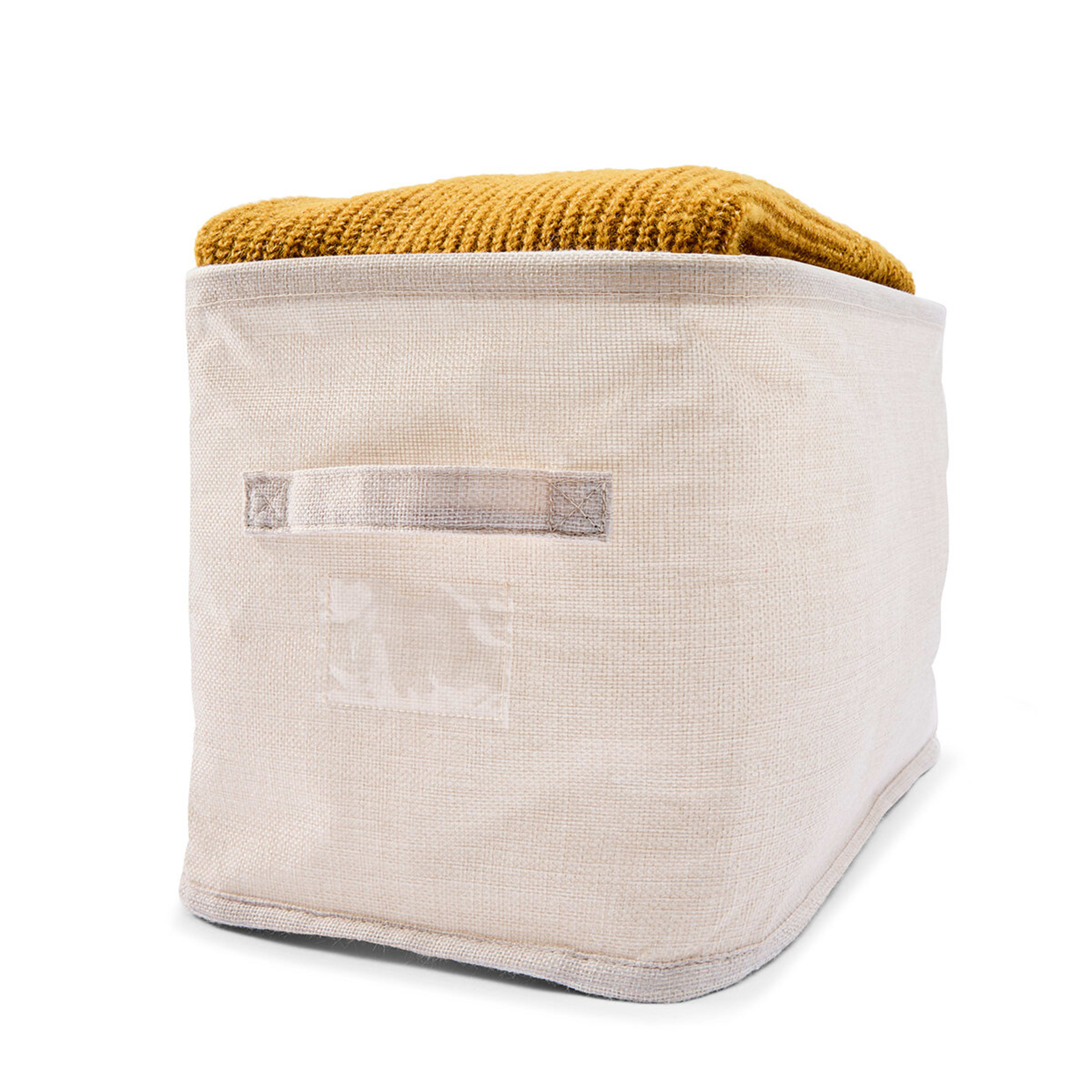 1 Linen Look Short Organiser - Narrow, Beige