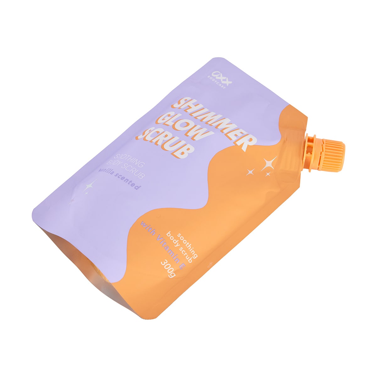 OXX Bodycare Shimmer Glow Soothing Body Scrub 300g Vanilla Scented Kmart NZ